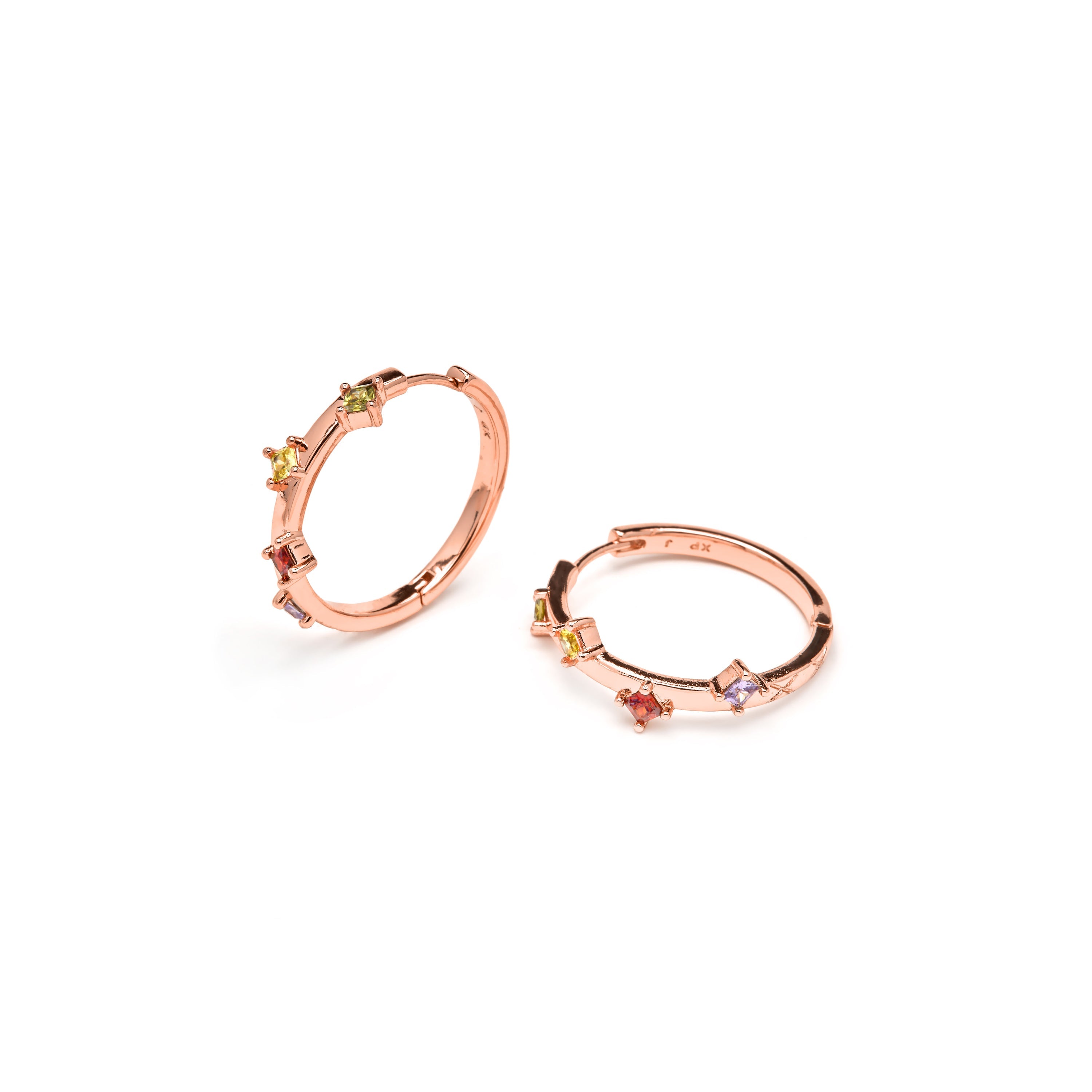 Pendientes de Circonita Multicolor acabado en oro amarillo de 18k - Satore