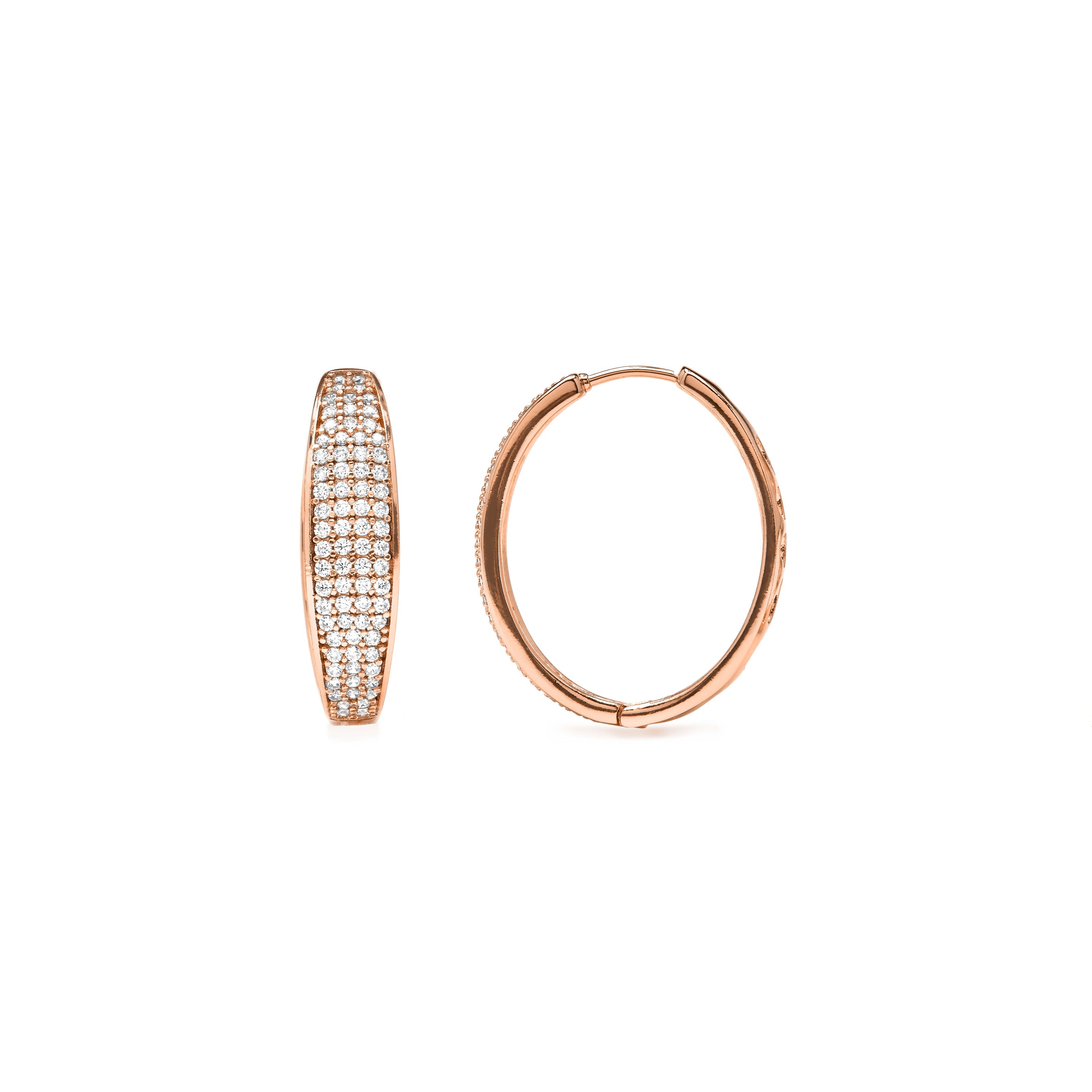 Sparkling Zirconia Earrings, 18k Yellow Gold Plated - Linarg