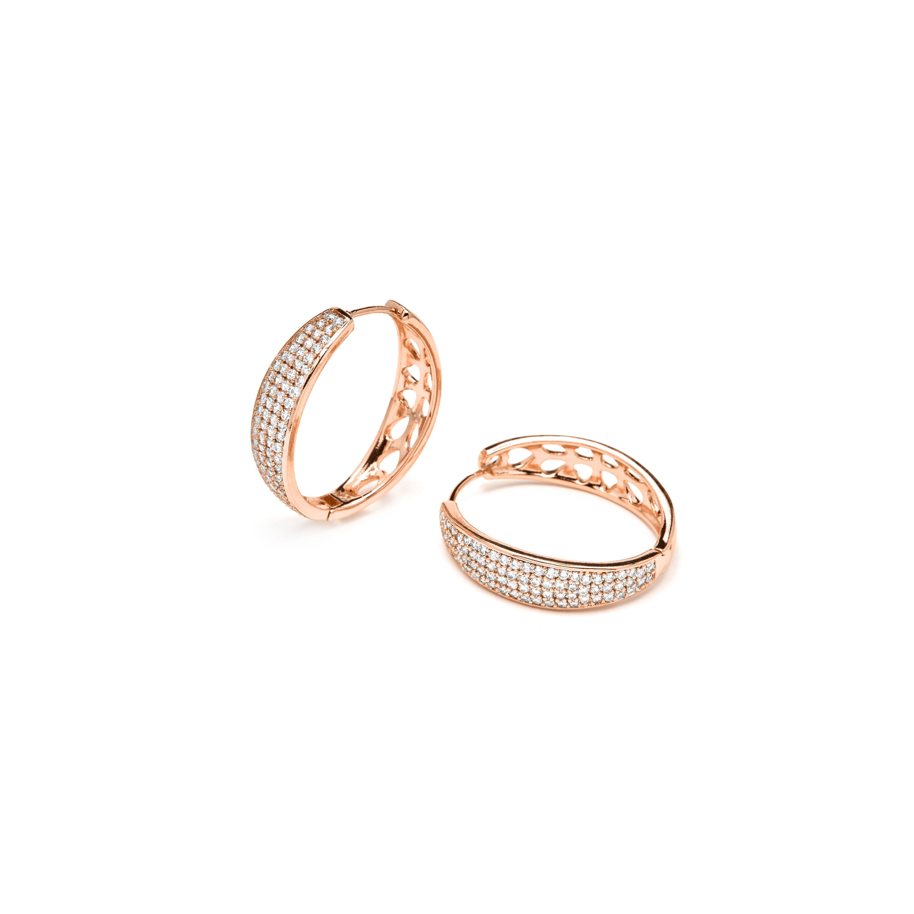 Sparkling Zirconia Earrings, 18k Yellow Gold Plated - Linarg