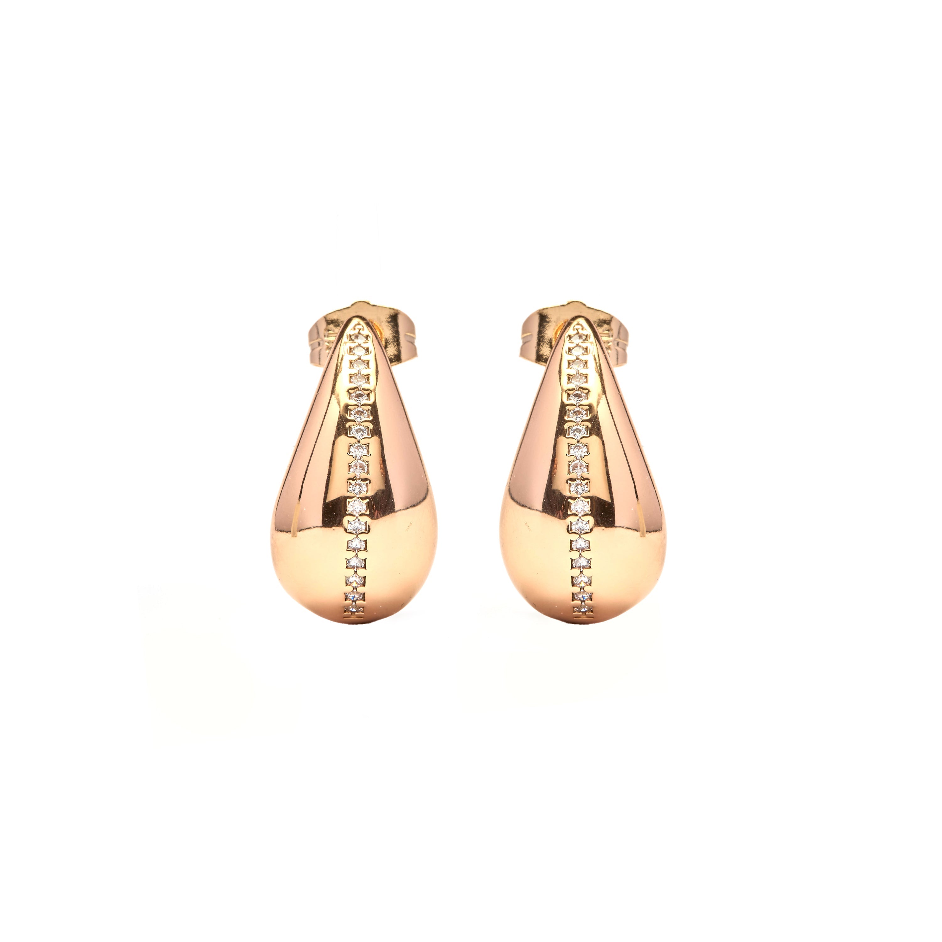 18k Yellow Gold Plated Brilliant Zirconia Earrings - Sheeda