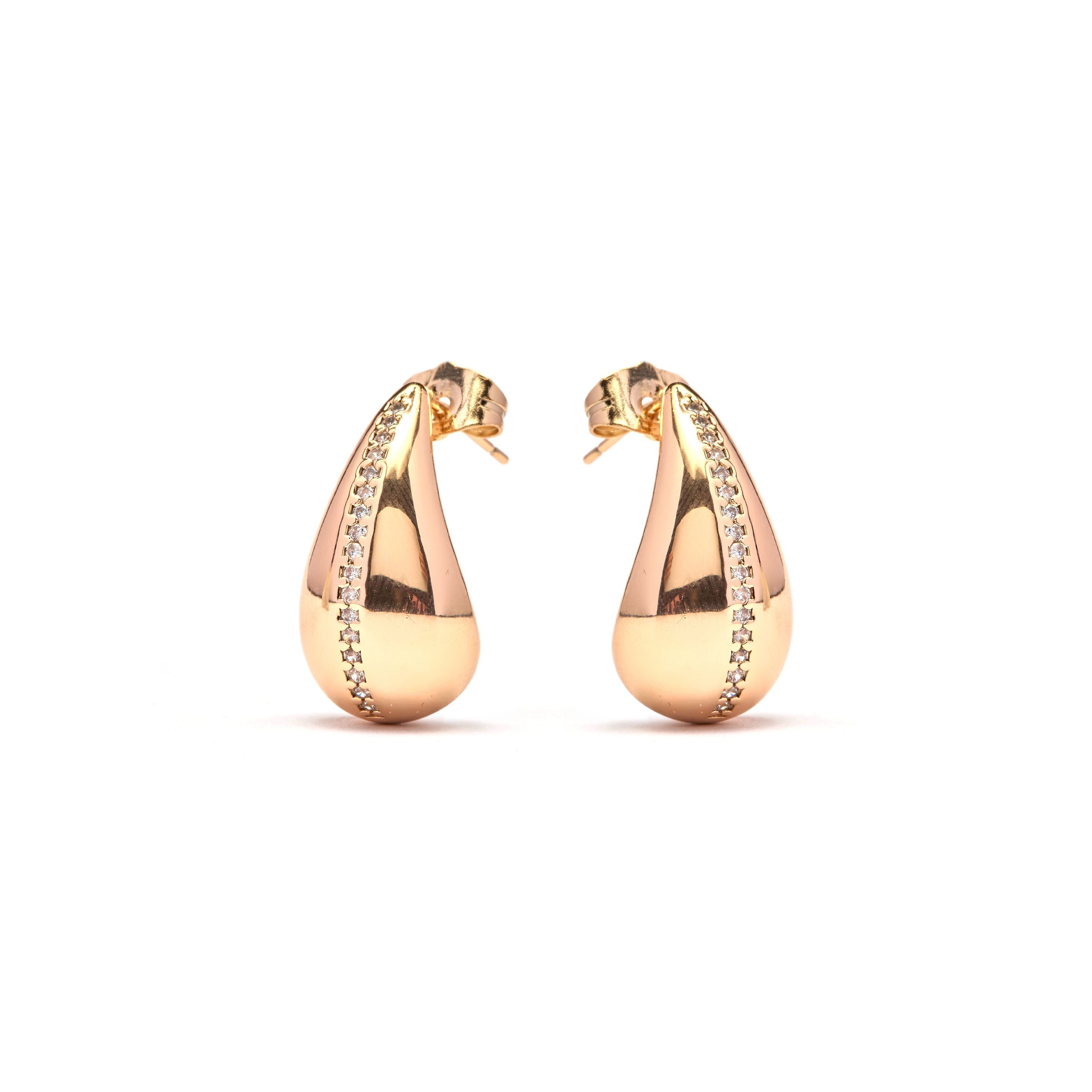 Pendientes de Circonita Brillante acabado en oro amarillo de 18k - Sheeda