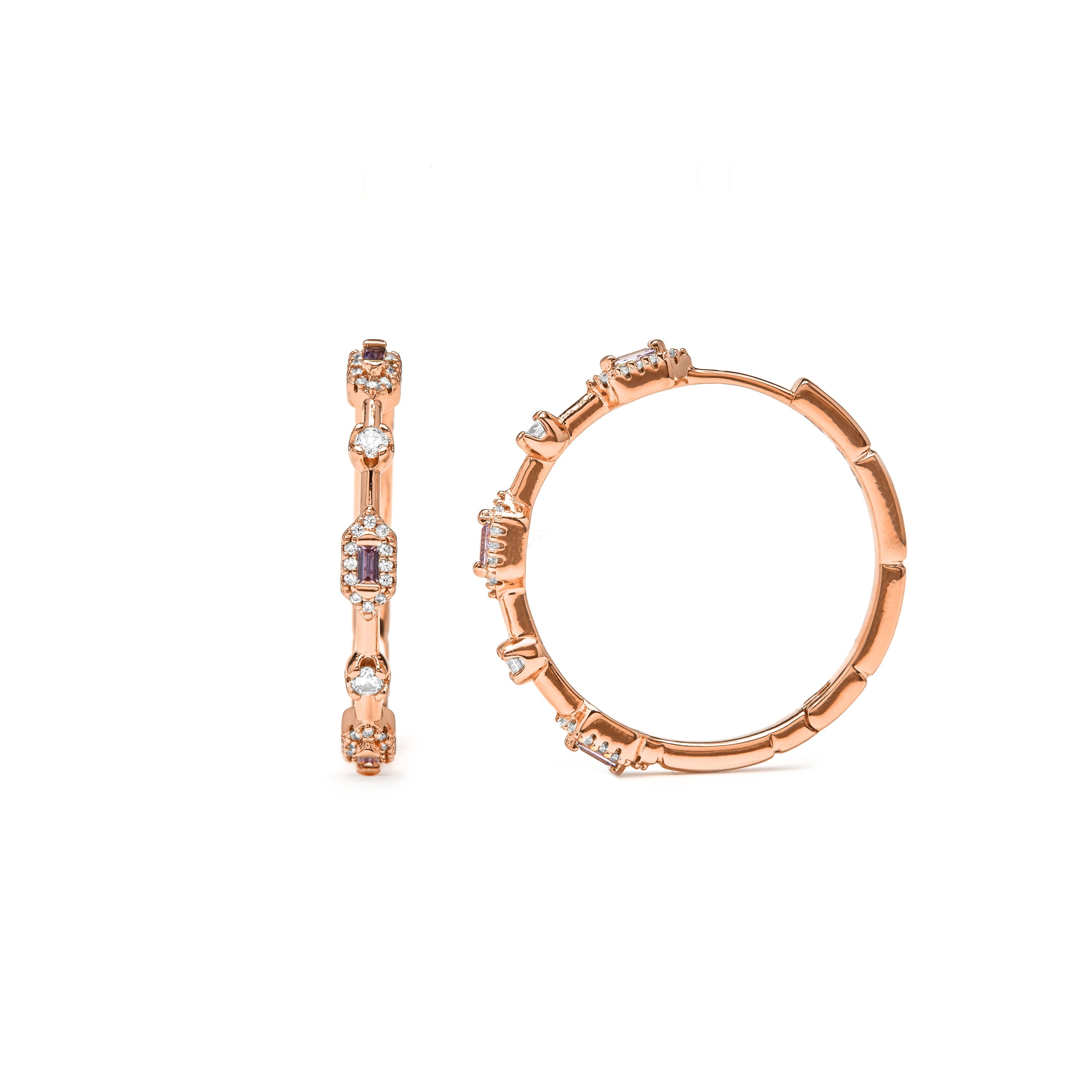 Brilliant Zirconia Earrings with 18k Yellow Gold Finish - Nemako
