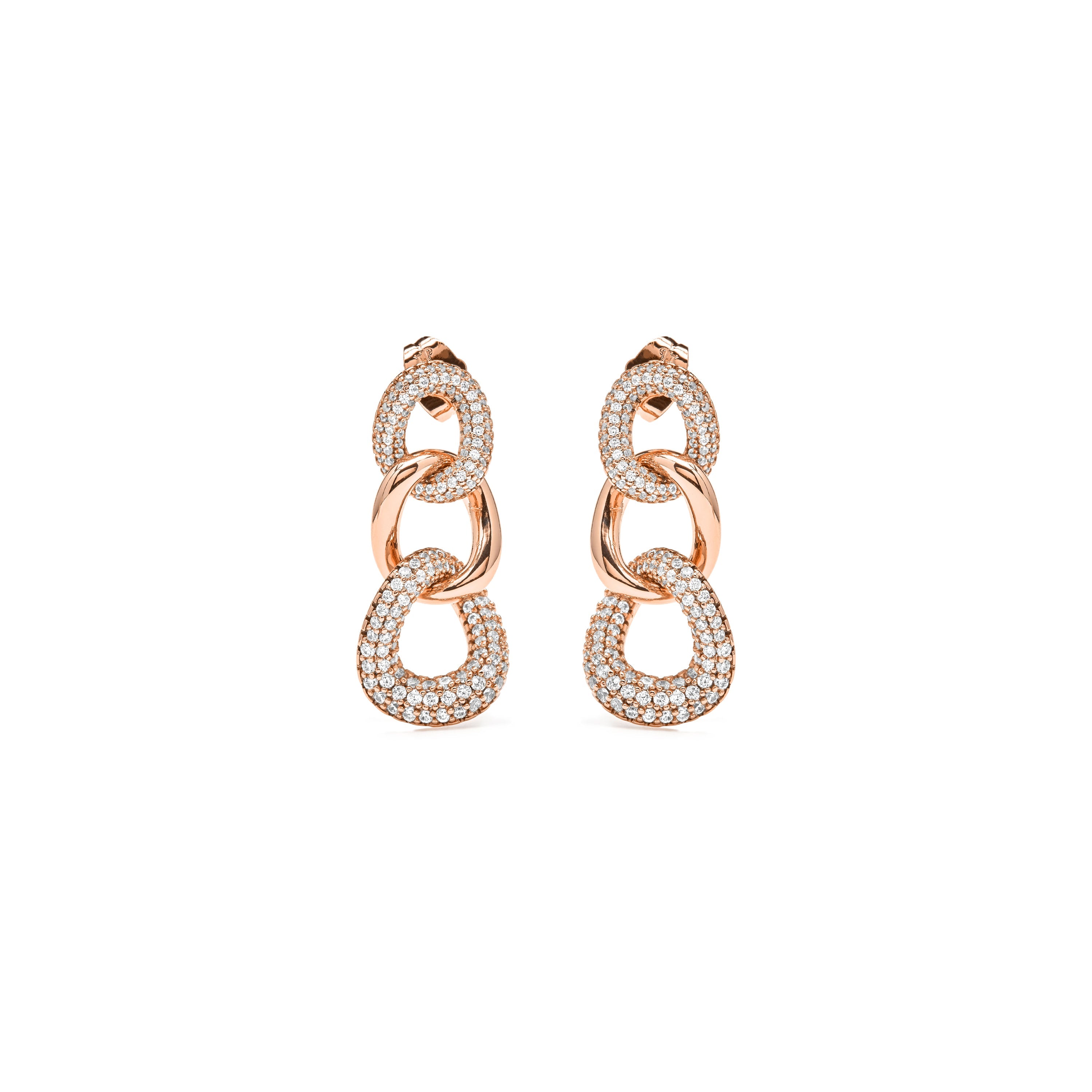 Brilliant Cubic Zirconia Earrings, 18k yellow gold finish - Lik