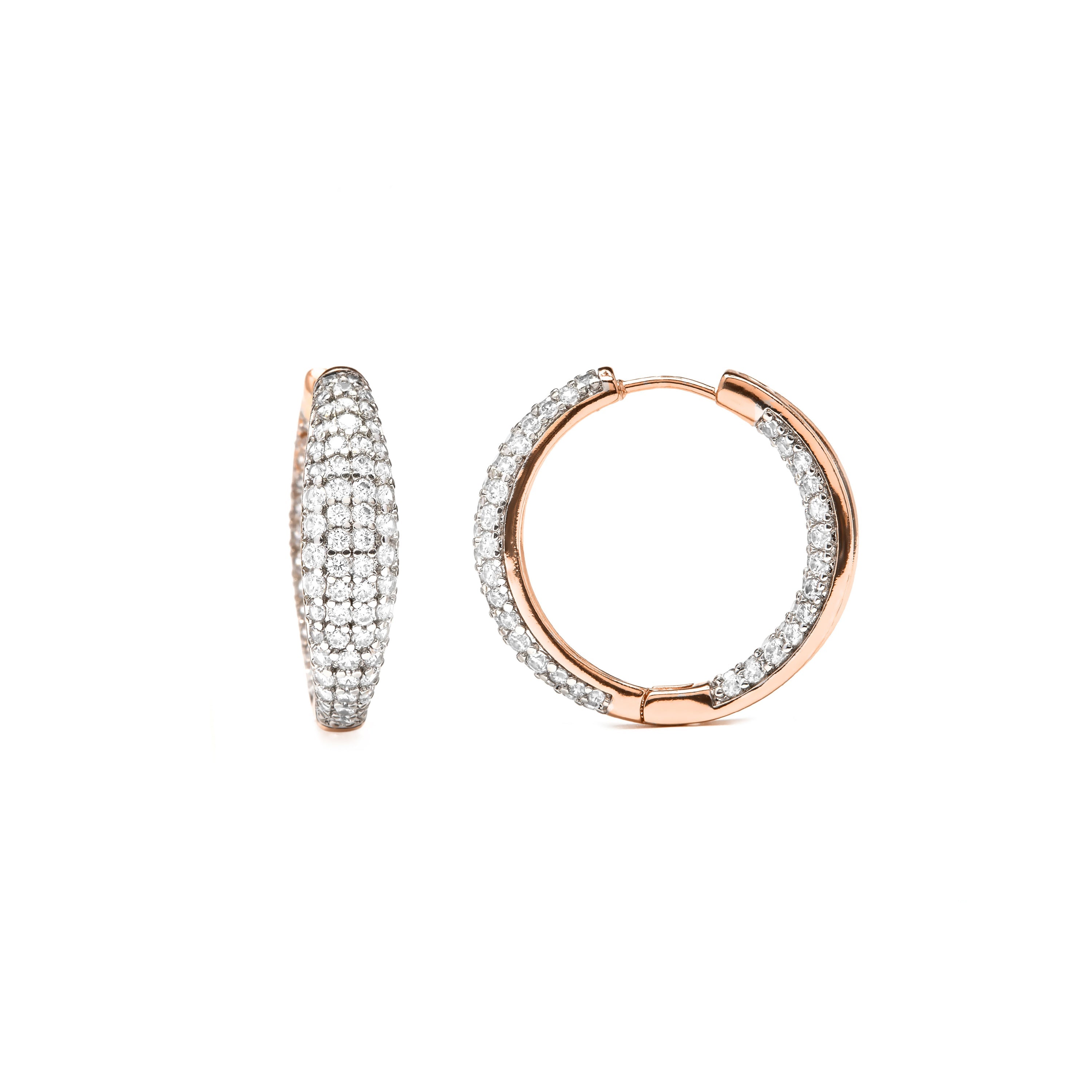 18k Yellow Gold-Plated Dazzling Zirconia Earrings - Syuco