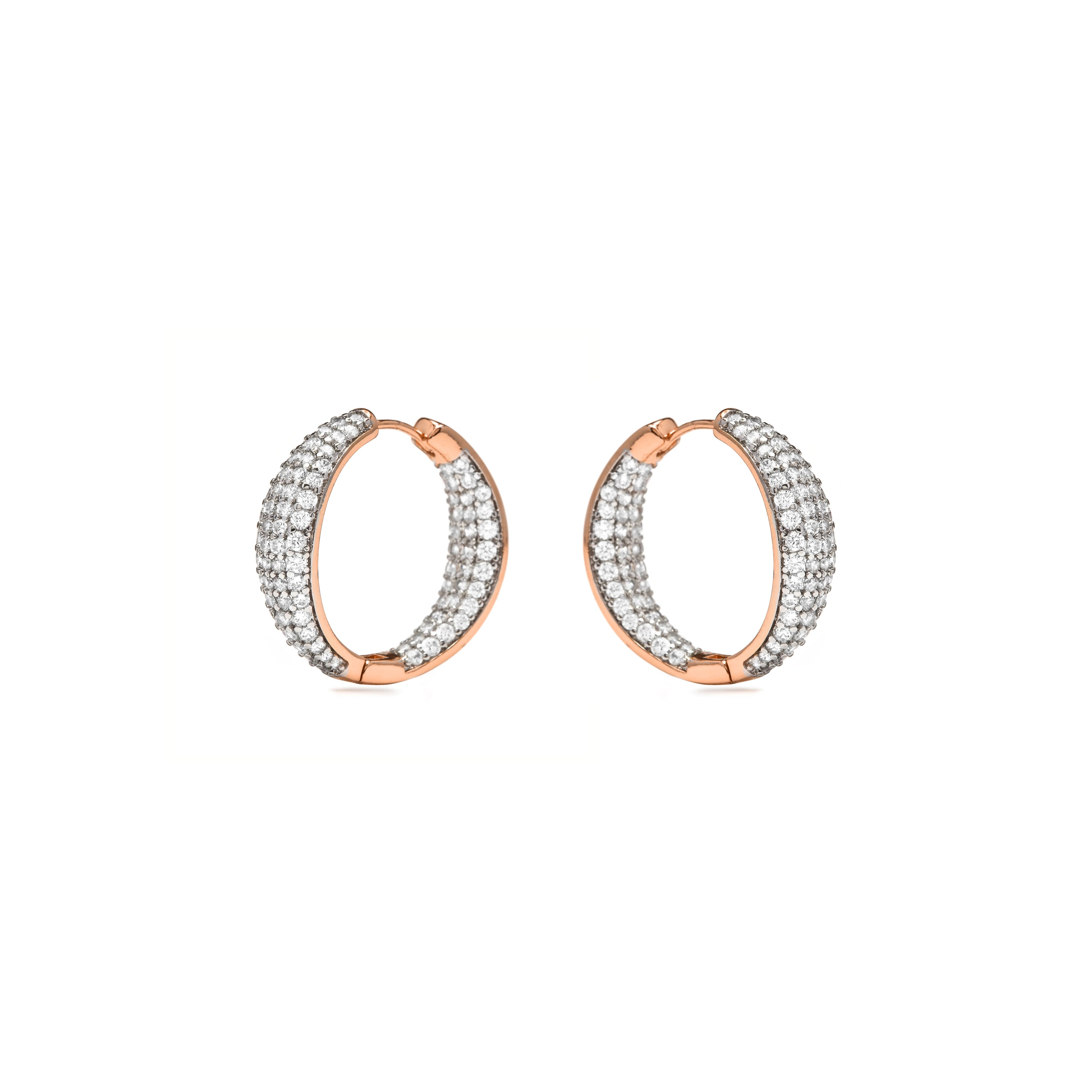 18k Yellow Gold-Plated Dazzling Zirconia Earrings - Syuco