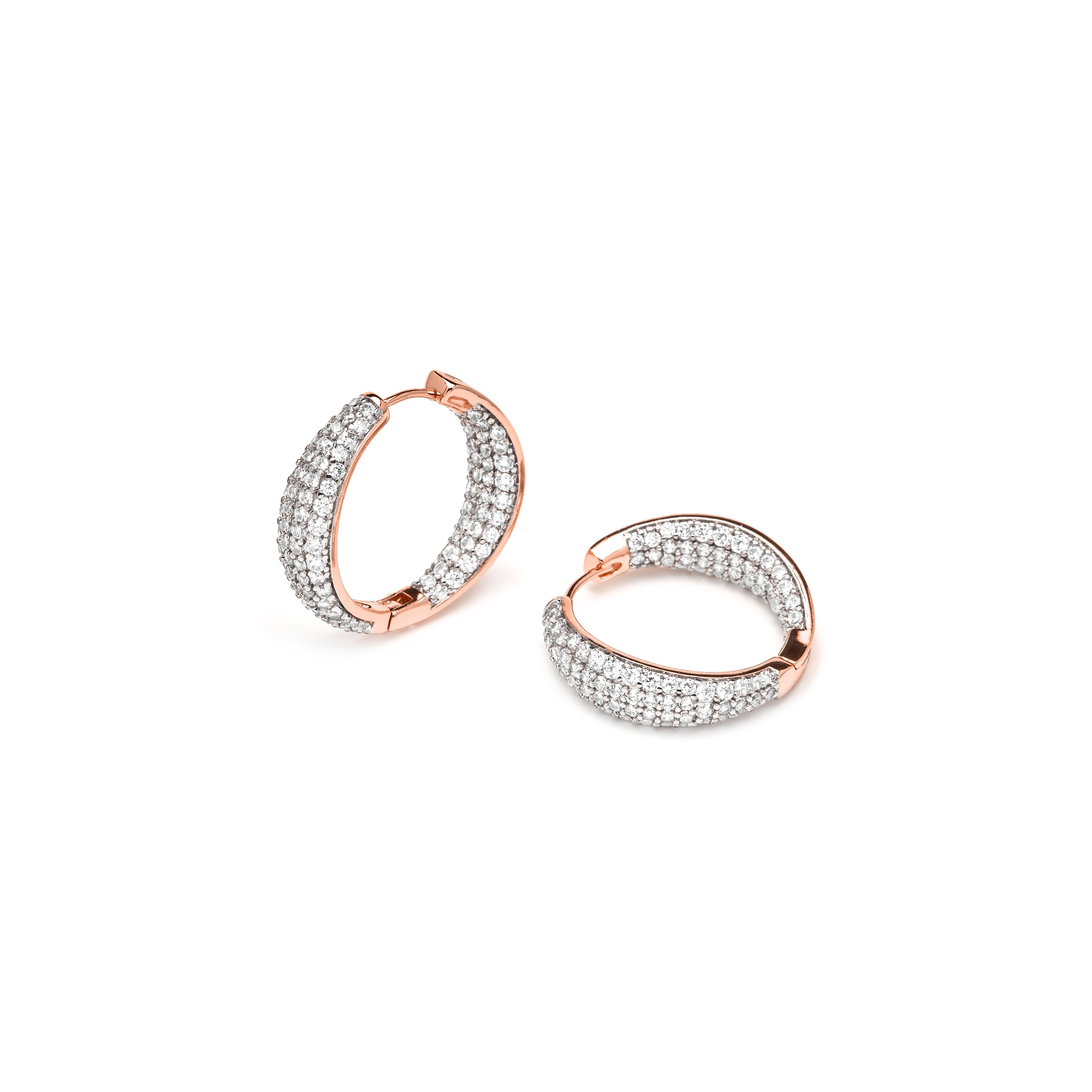 18k Yellow Gold-Plated Dazzling Zirconia Earrings - Syuco