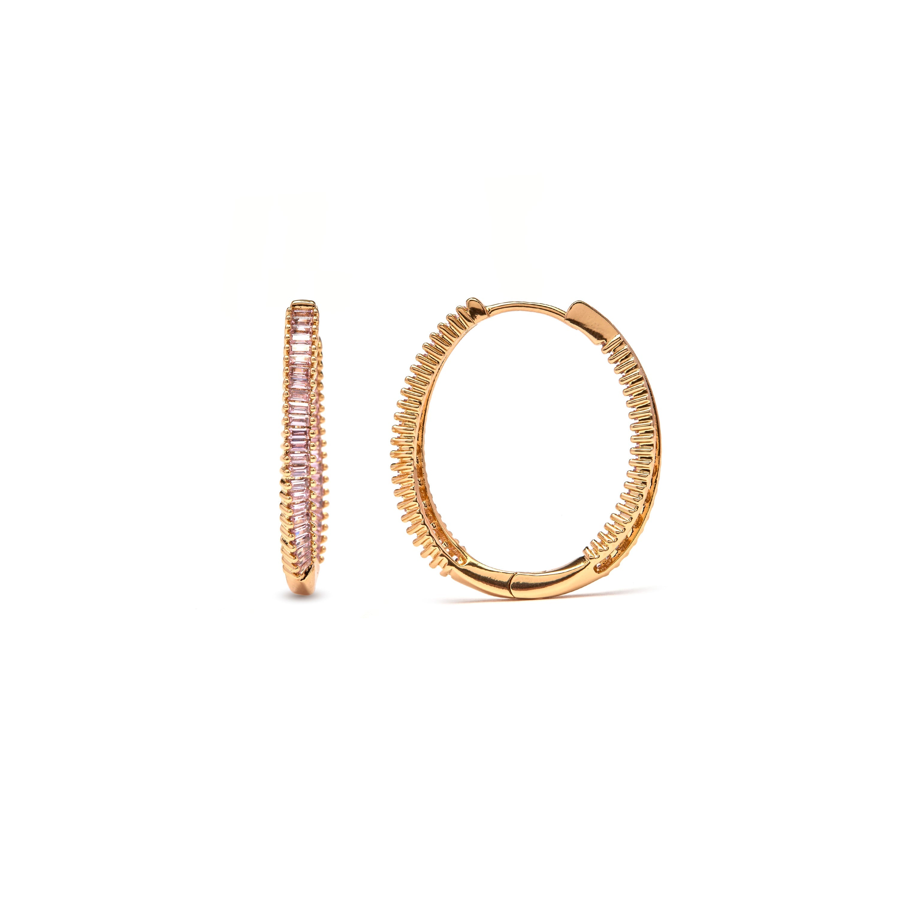 18k Yellow Gold Finish Amethyst Zirconia Earrings - Thaljo