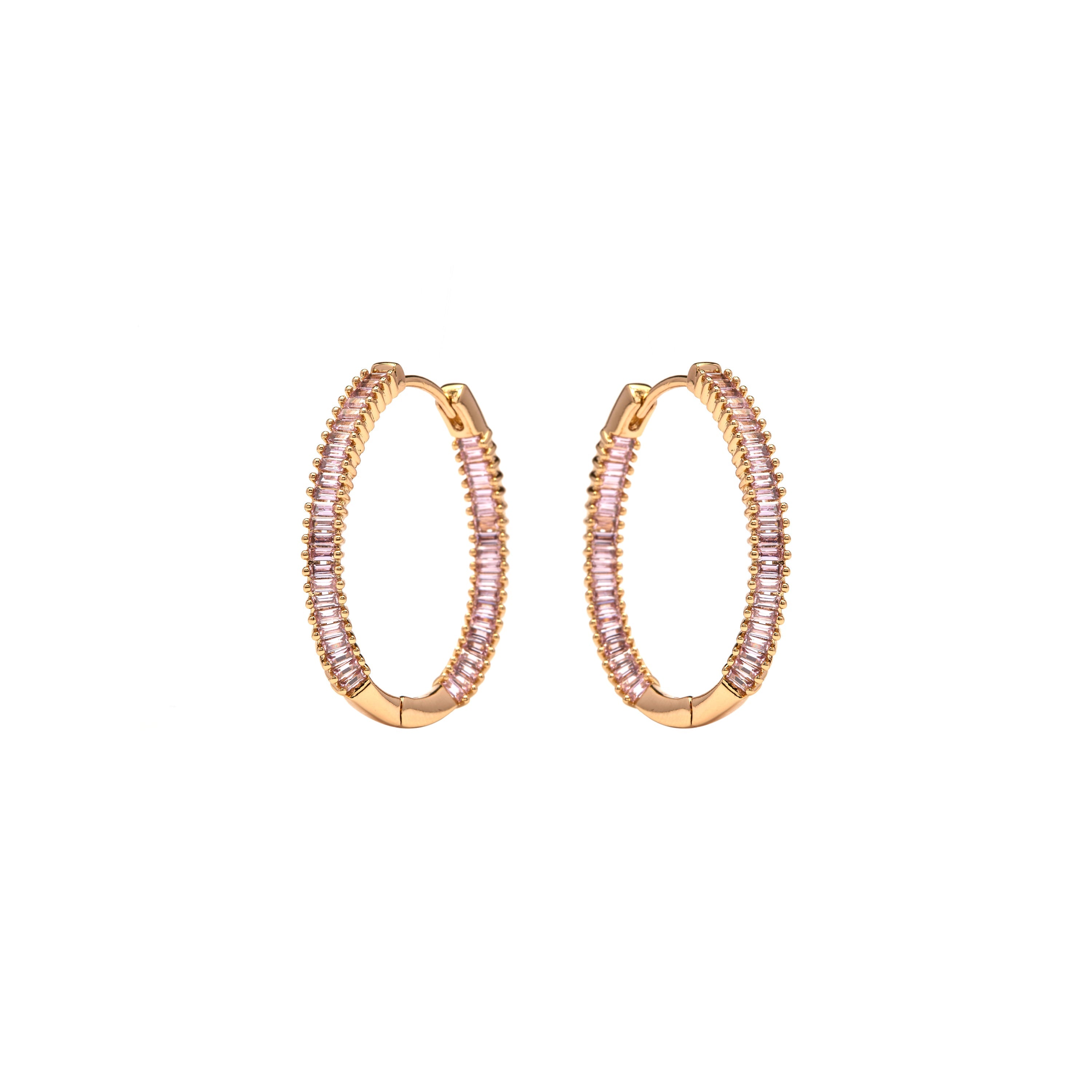 18k Yellow Gold Finish Amethyst Zirconia Earrings - Thaljo