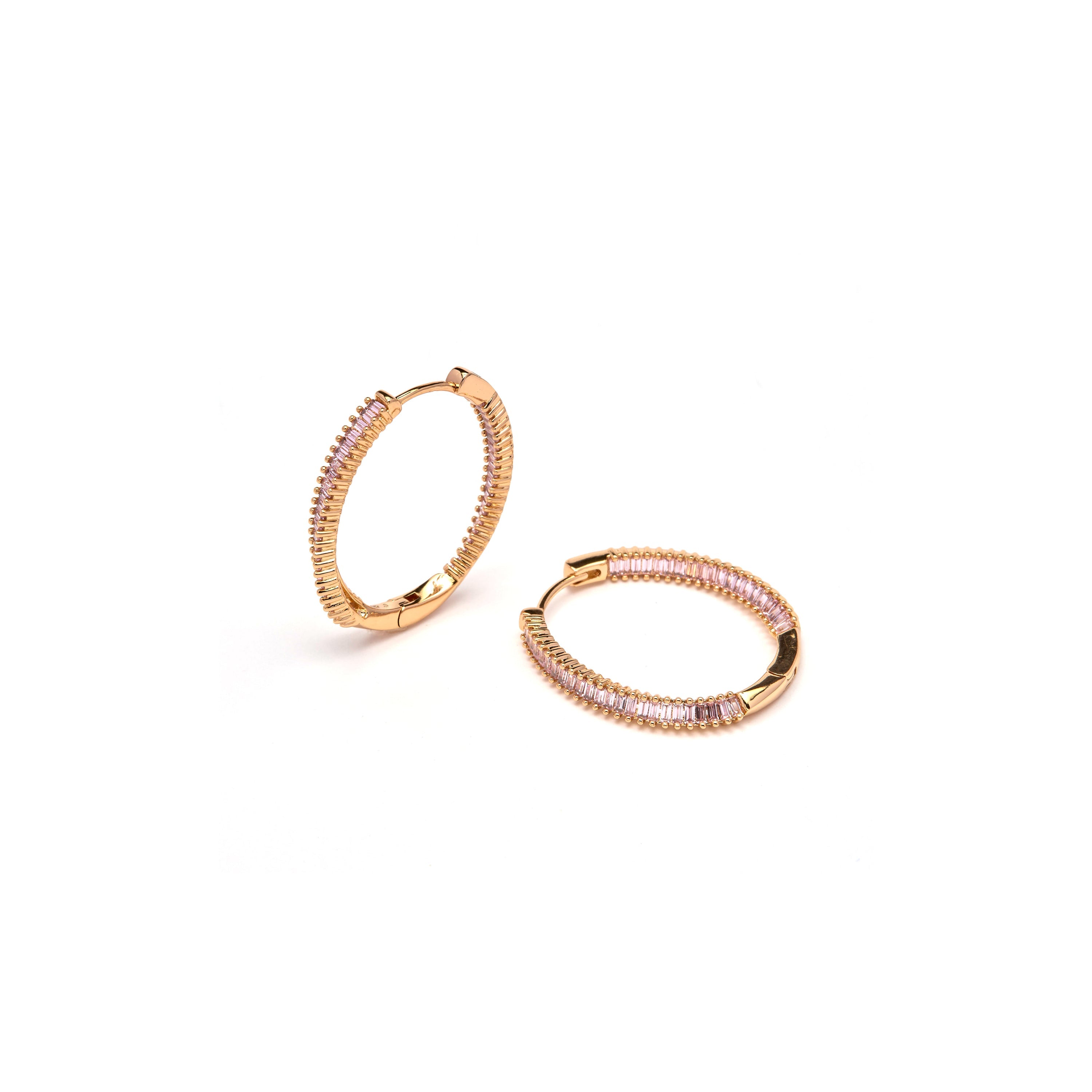 18k Yellow Gold Finish Amethyst Zirconia Earrings - Thaljo