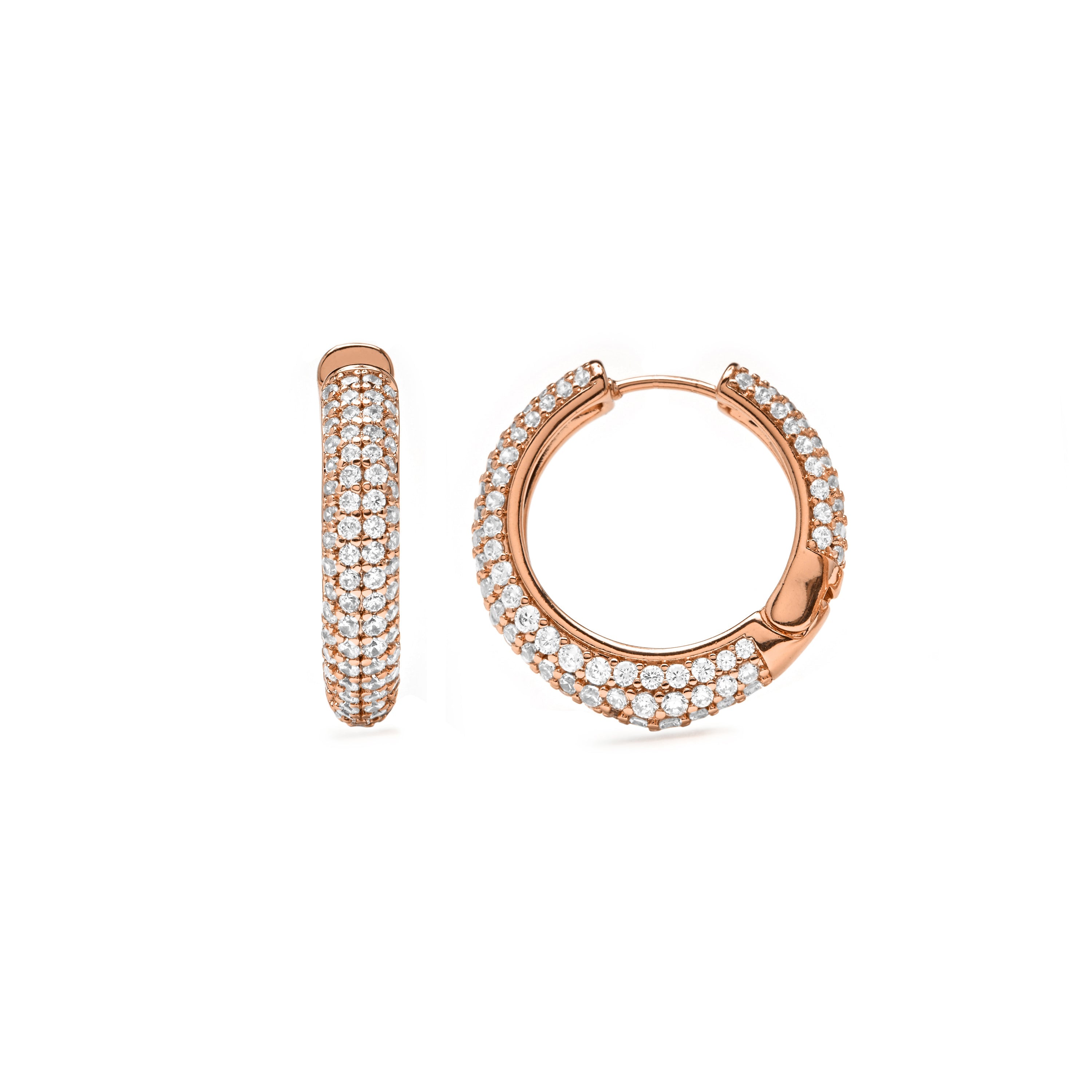 18k Yellow Gold Finish Brilliant Zirconia Earrings - Taxaio
