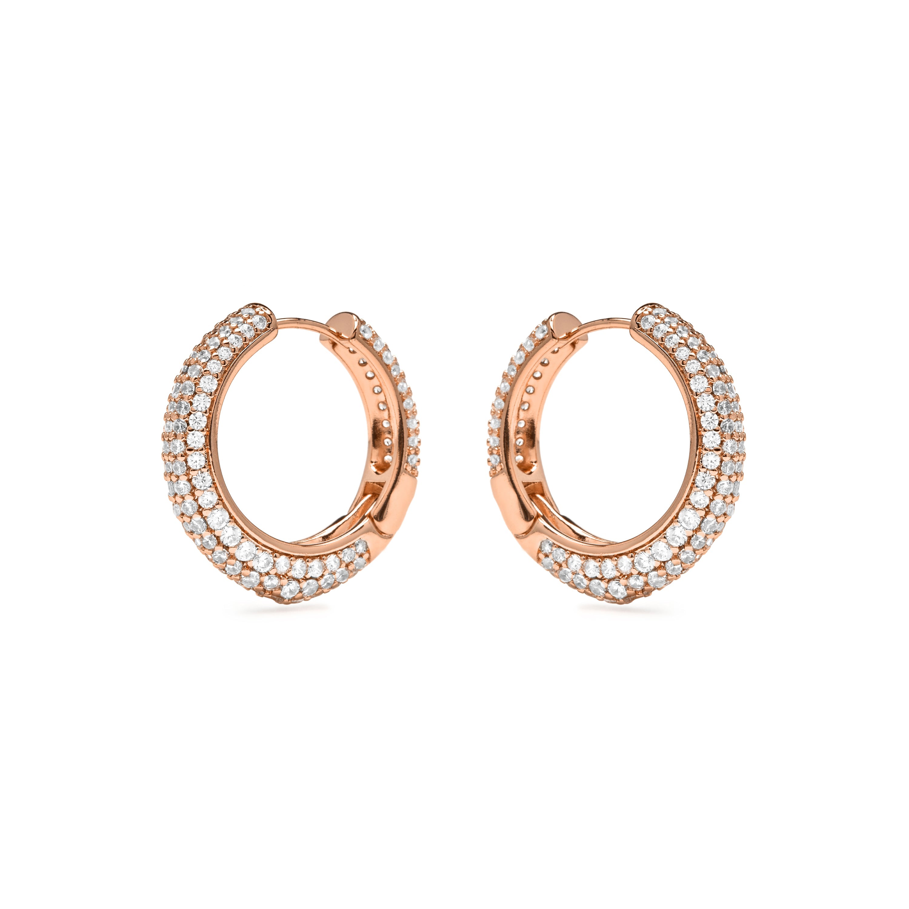 18k Yellow Gold Finish Brilliant Zirconia Earrings - Taxaio