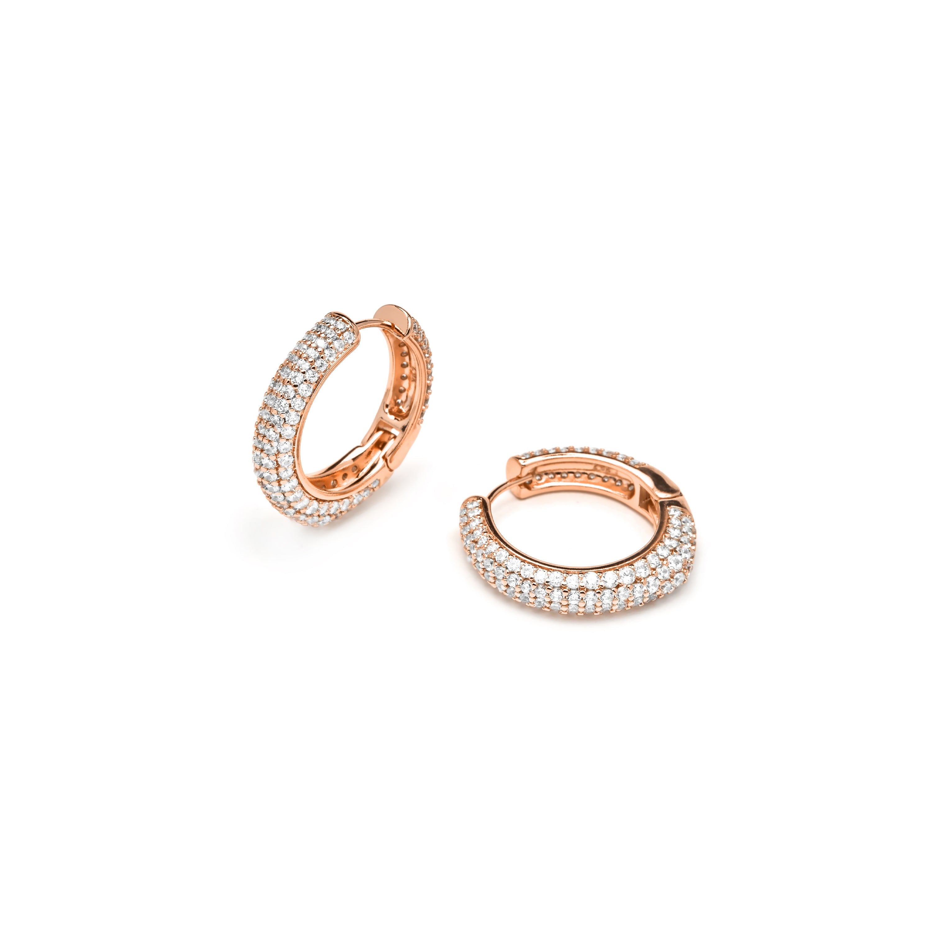 18k Yellow Gold Finish Brilliant Zirconia Earrings - Taxaio