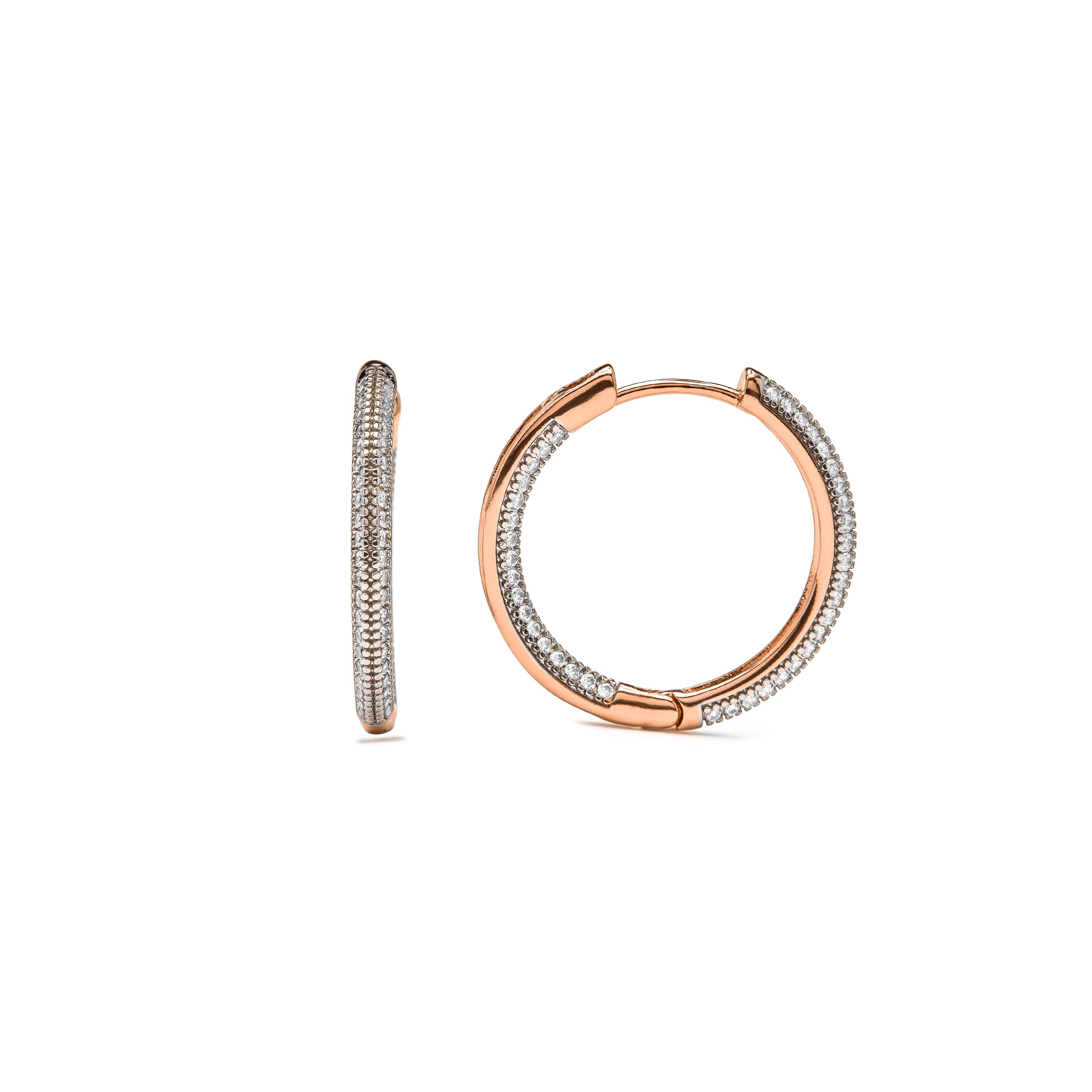 Brilliant Zircon Earrings, 18k Yellow Gold Plated - Jasoy