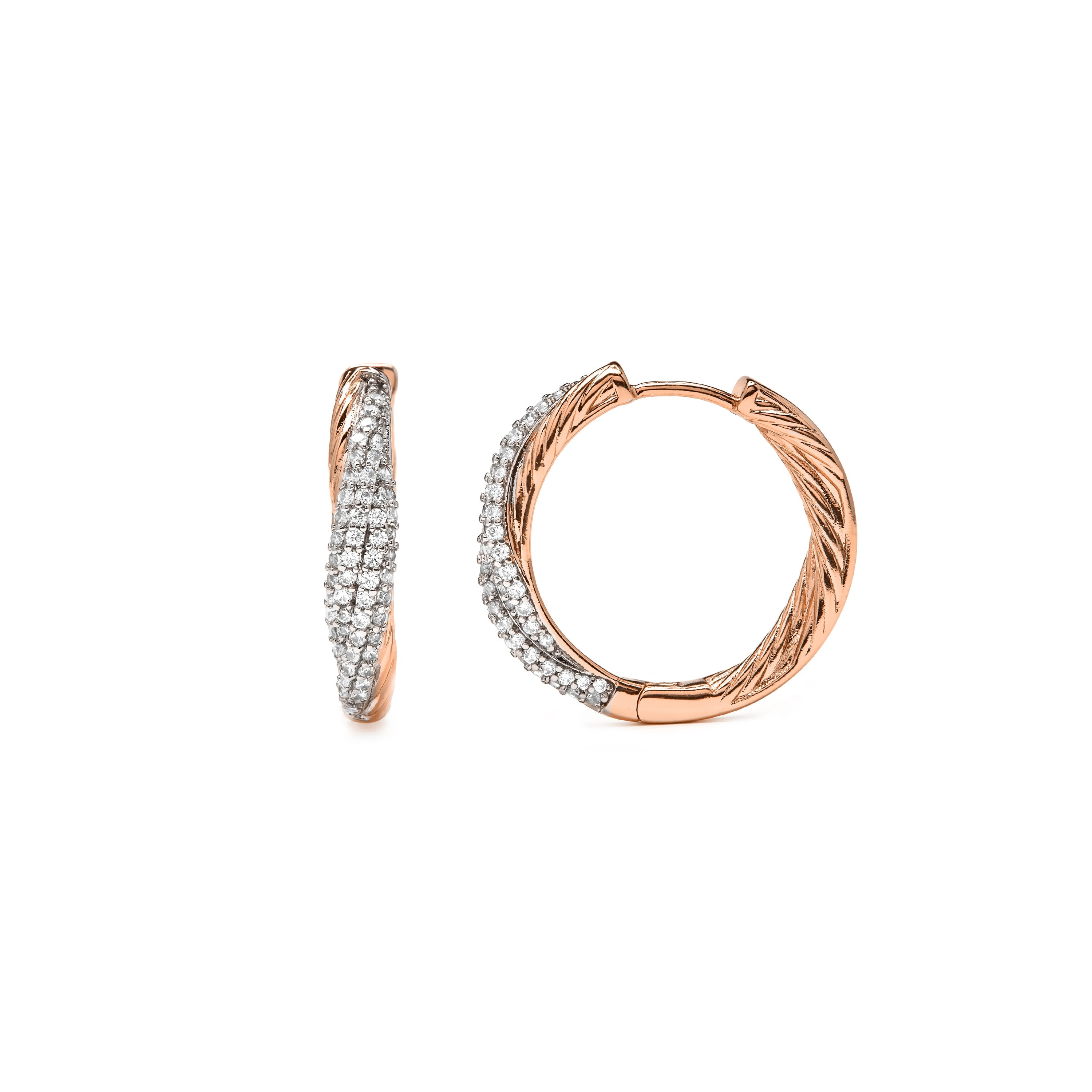 Sparkling Zirconia Stud Earrings in 18k Yellow Gold Finish - Ugorma