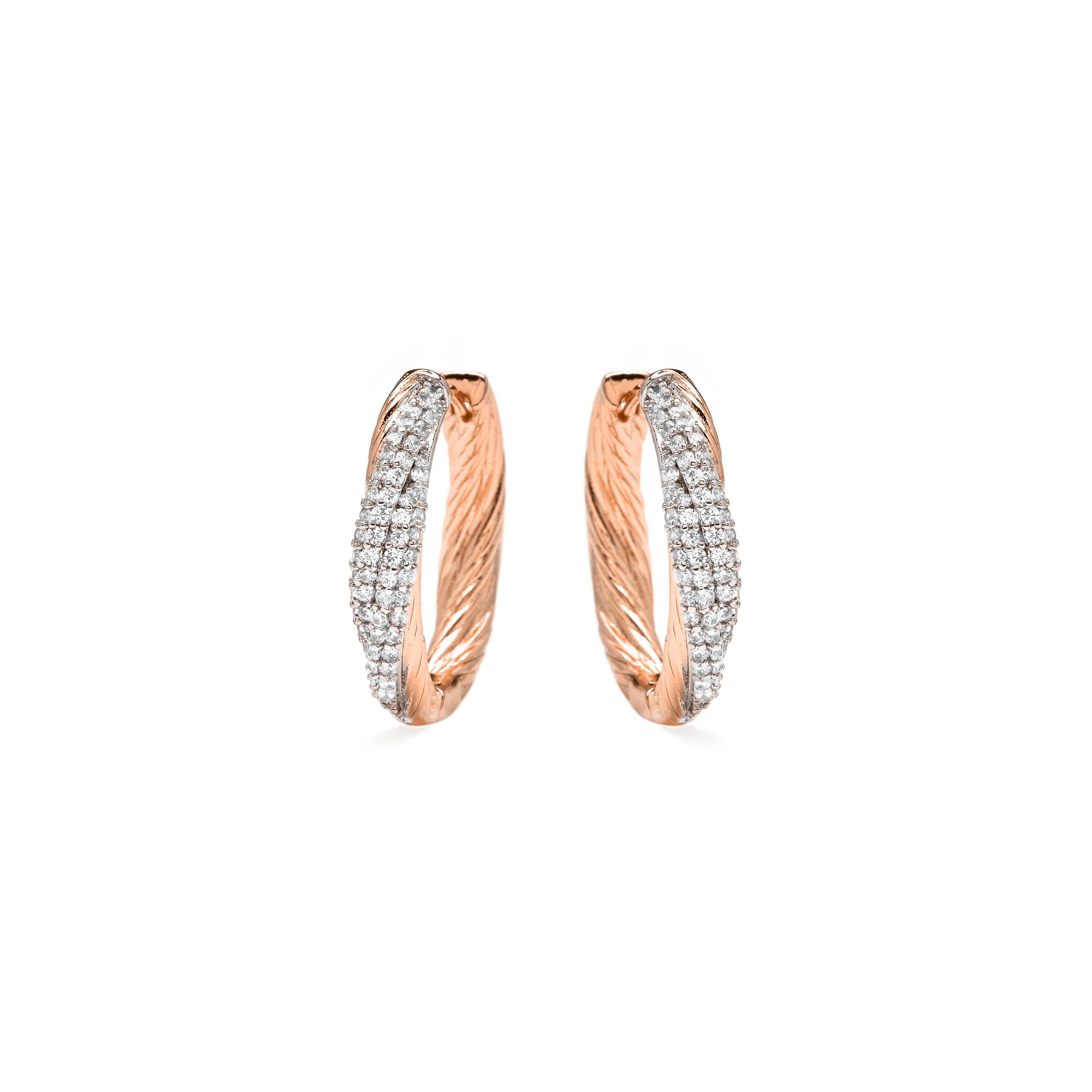 Sparkling Zirconia Stud Earrings in 18k Yellow Gold Finish - Ugorma