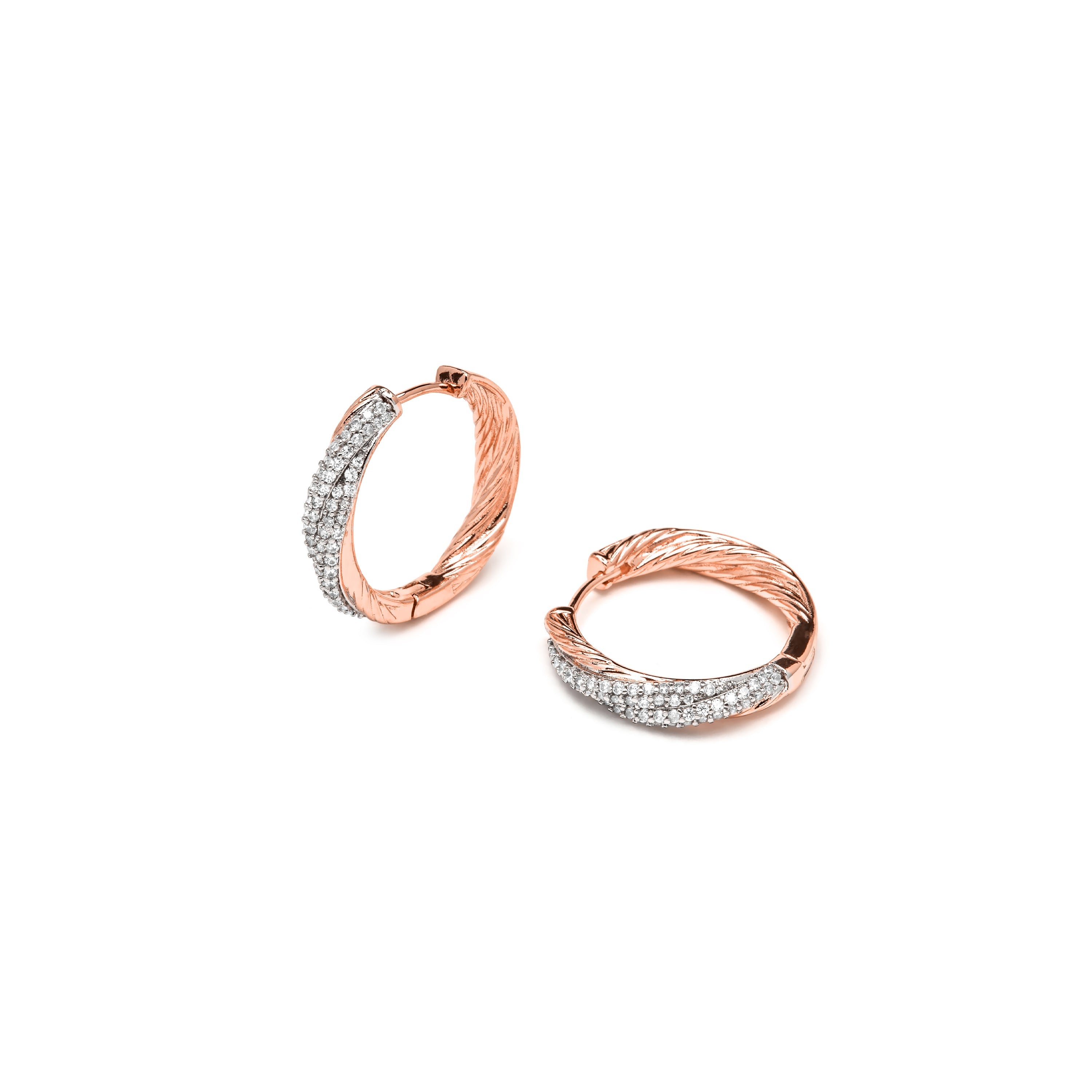 Sparkling Zirconia Stud Earrings in 18k Yellow Gold Finish - Ugorma