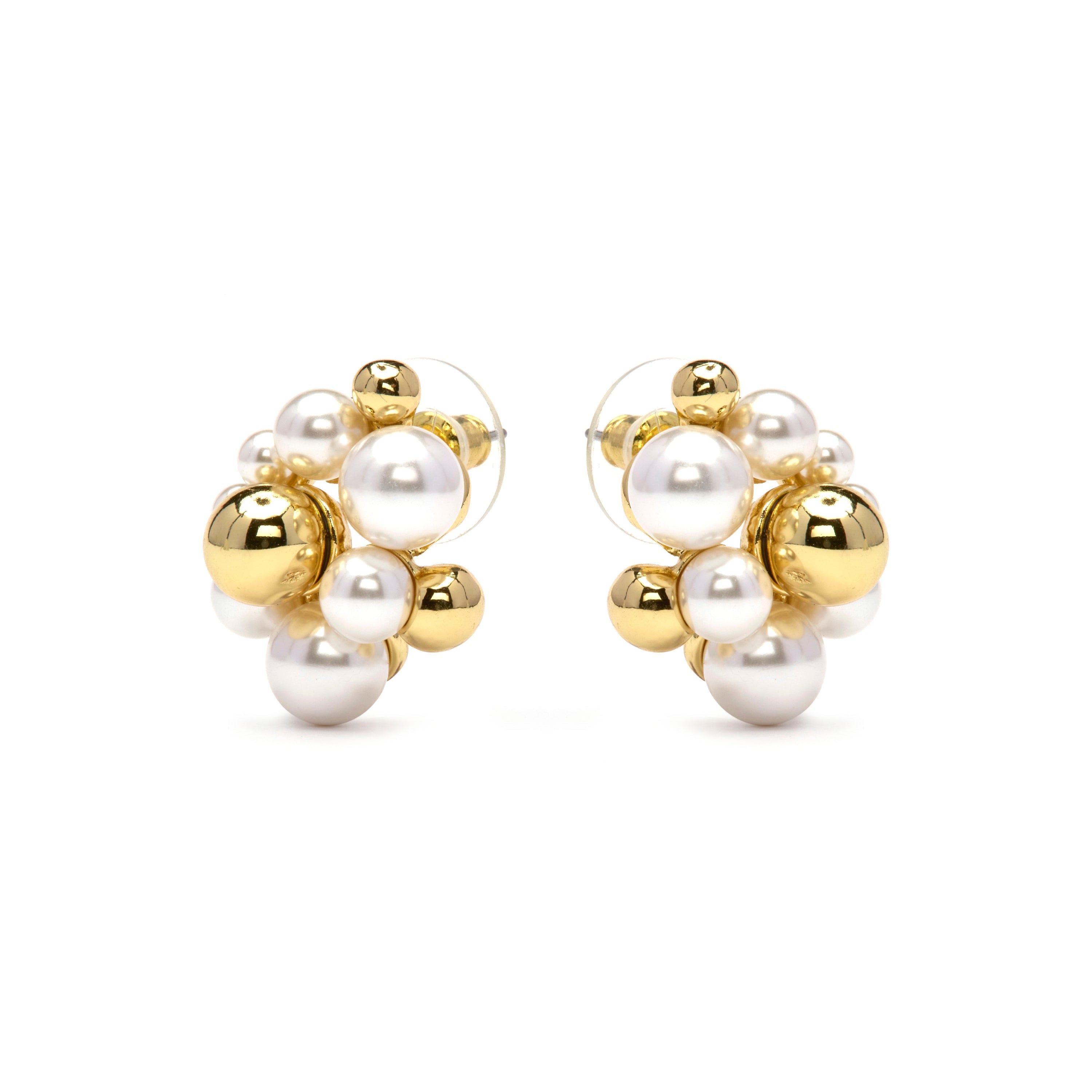 Pendientes de Perla Blanca acabado en oro amarillo 18k - Jenrak