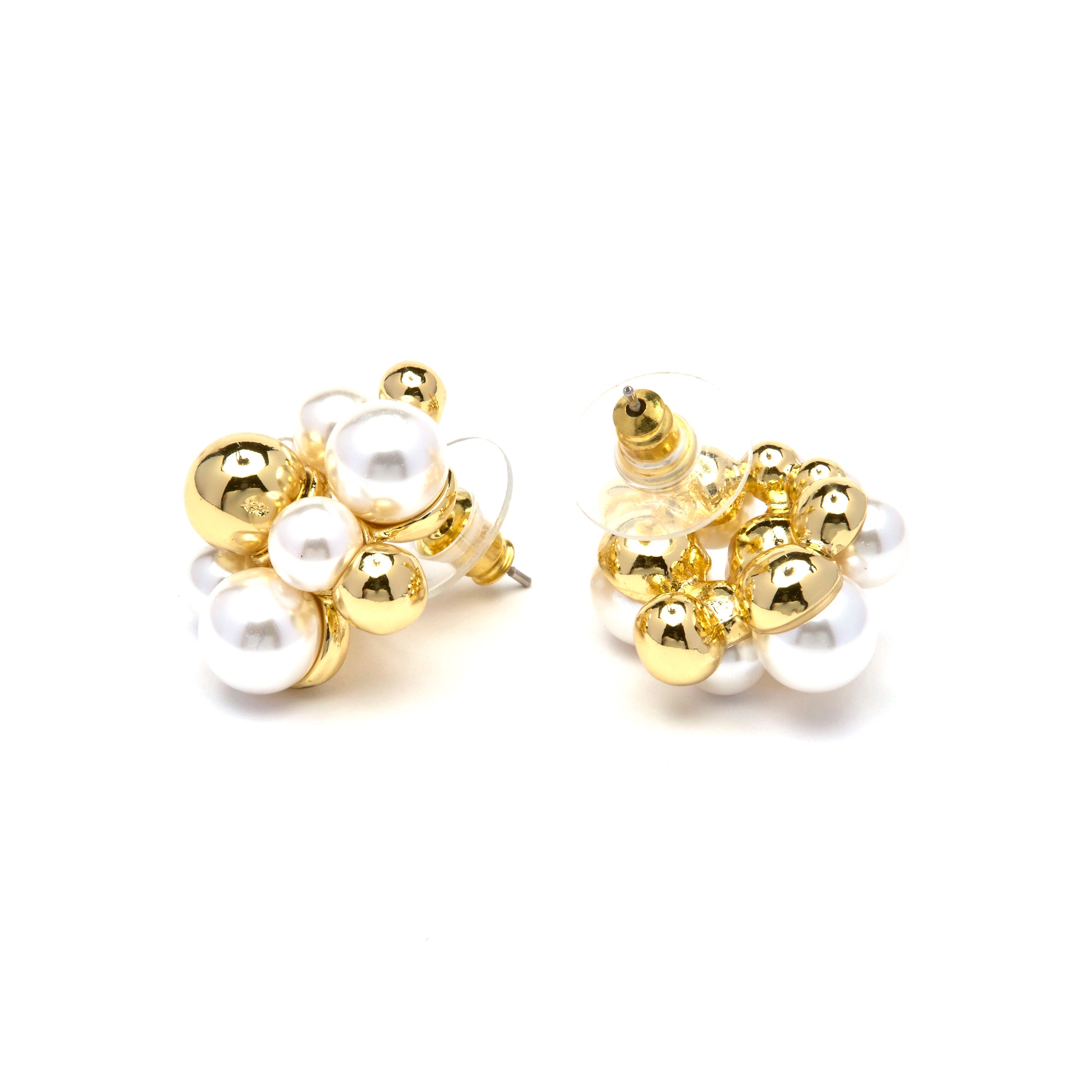 Pendientes de Perla Blanca acabado en oro amarillo 18k - Jenrak
