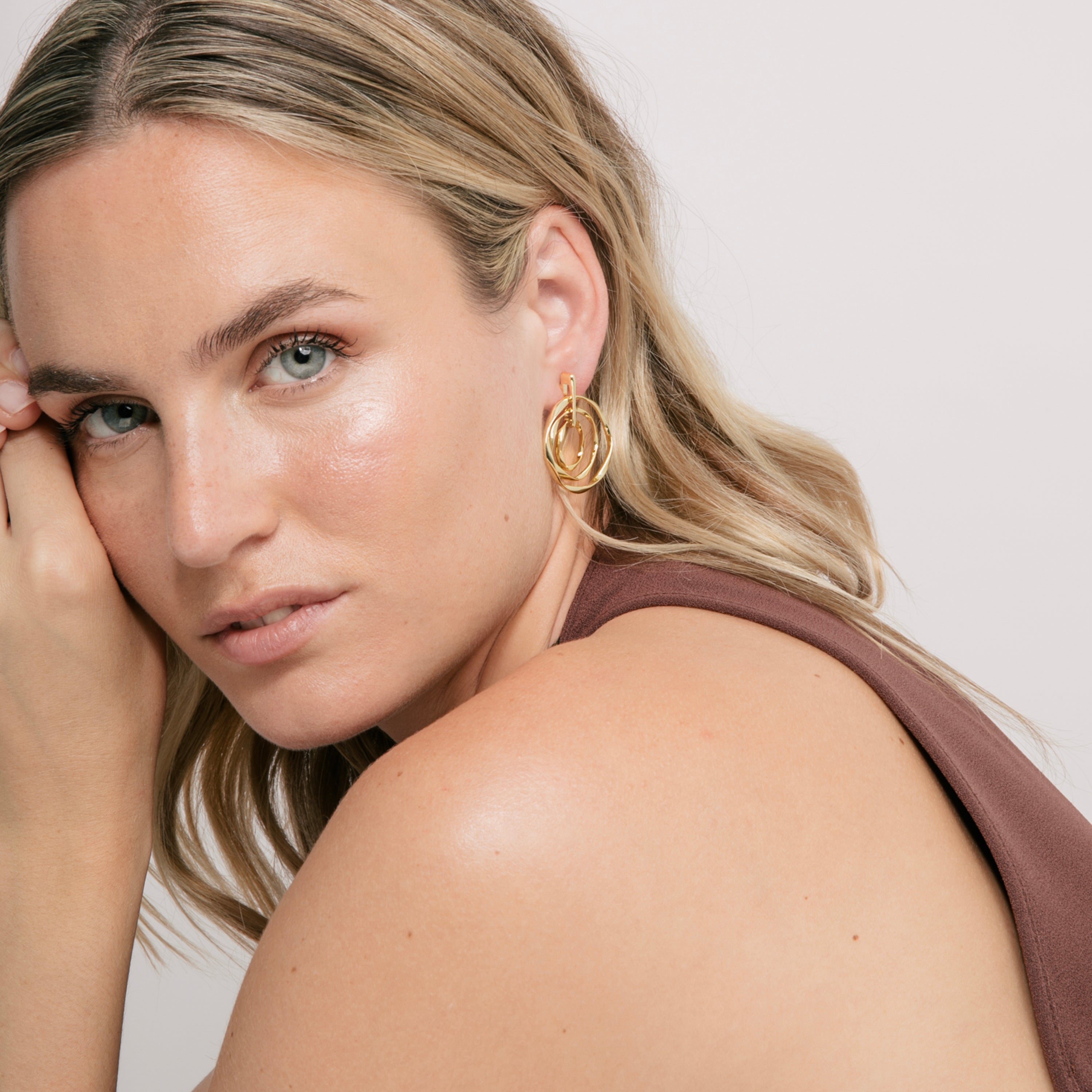 Earrings with 18k yellow gold finish - Daban