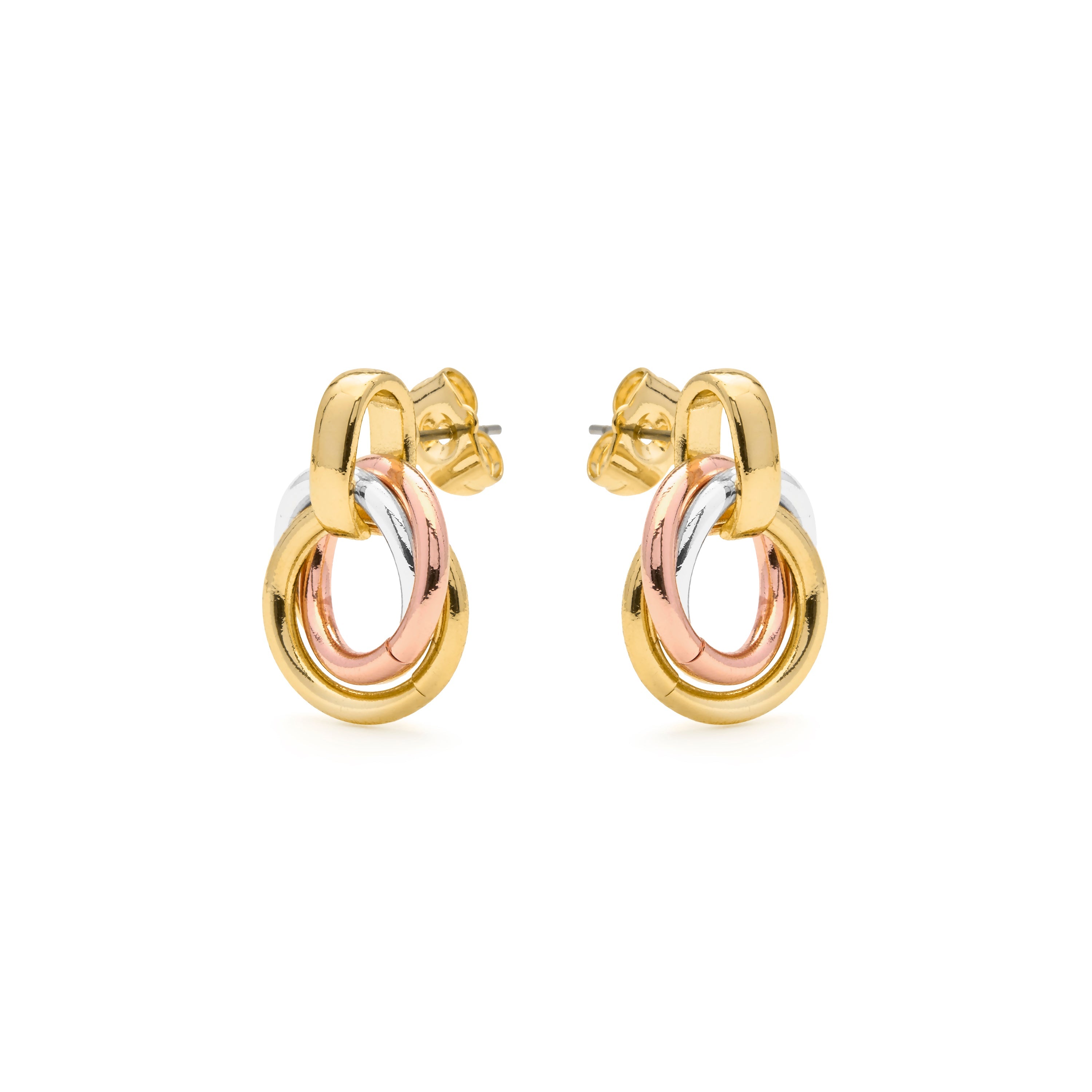 18k yellow gold finish earrings - Zenrah
