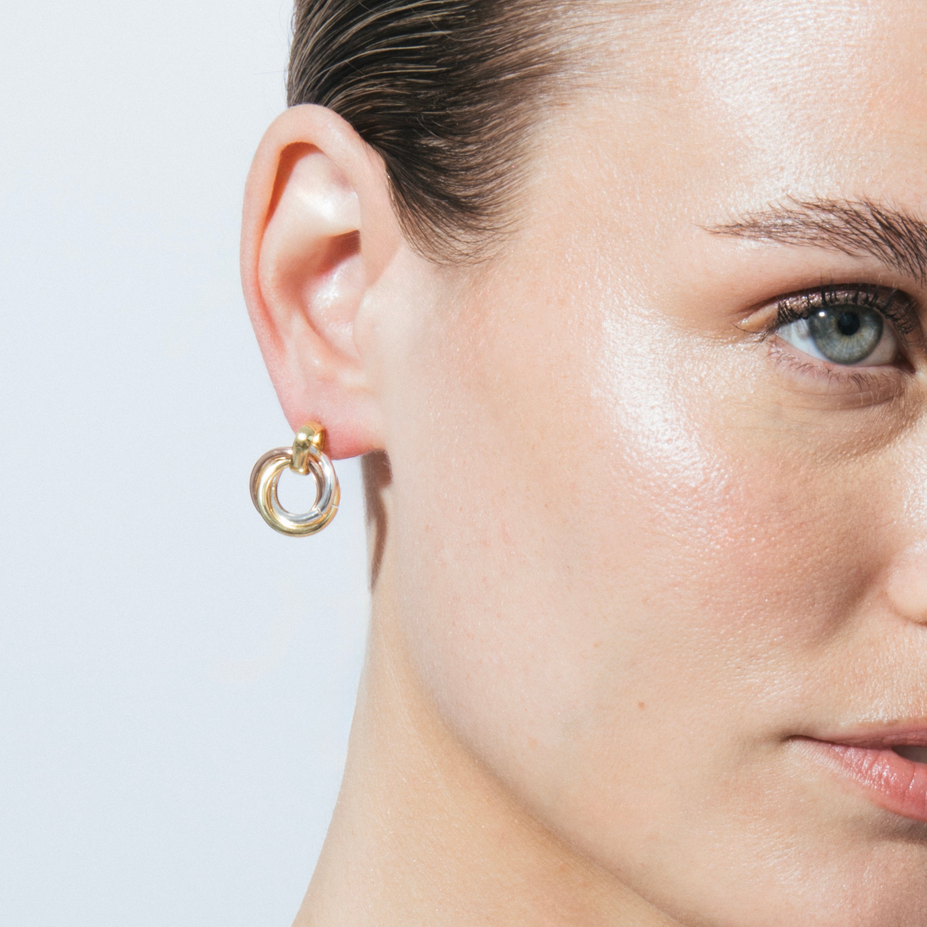 18k yellow gold finish earrings - Zenrah