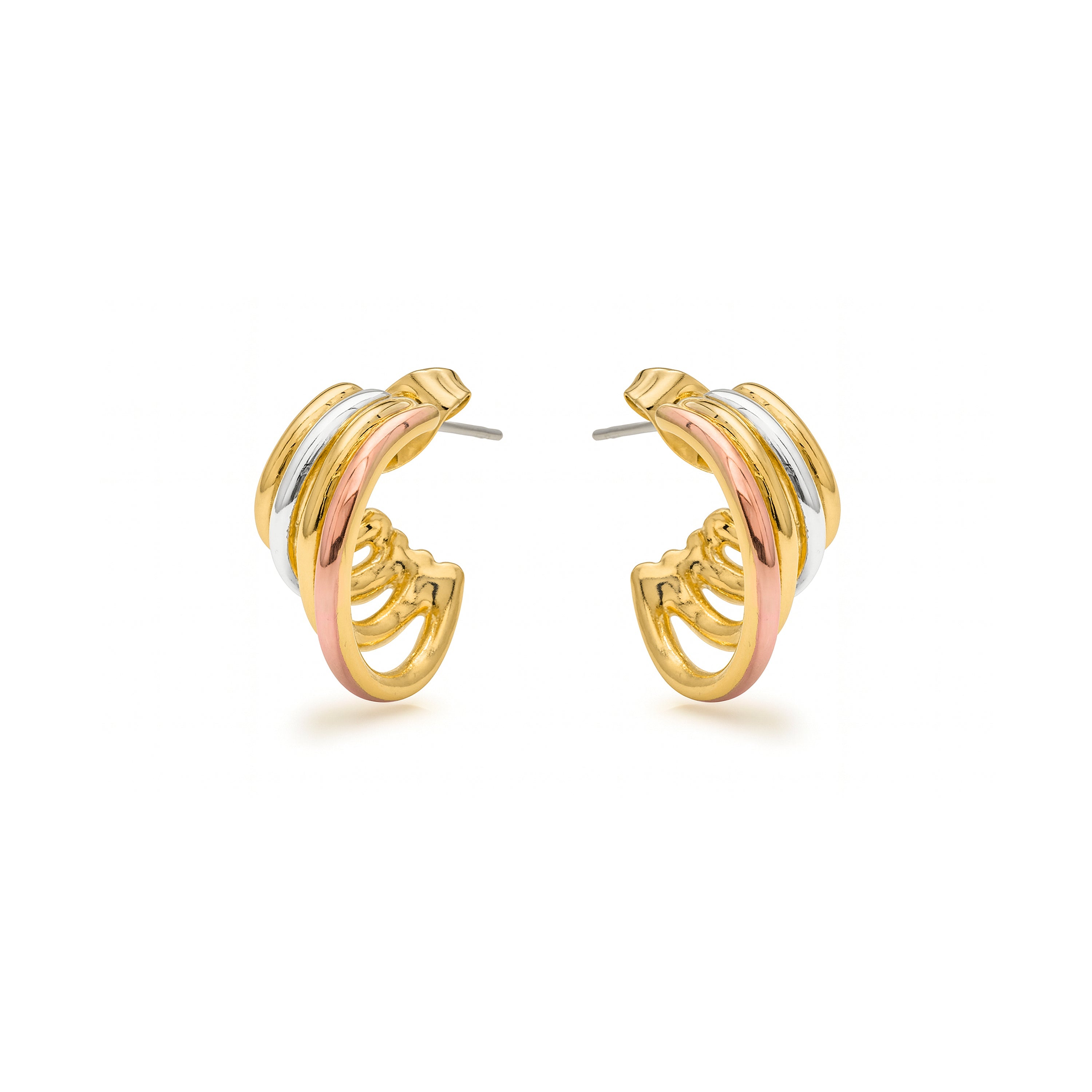 Pendientes acabado en oro amarillo 18k - Linley