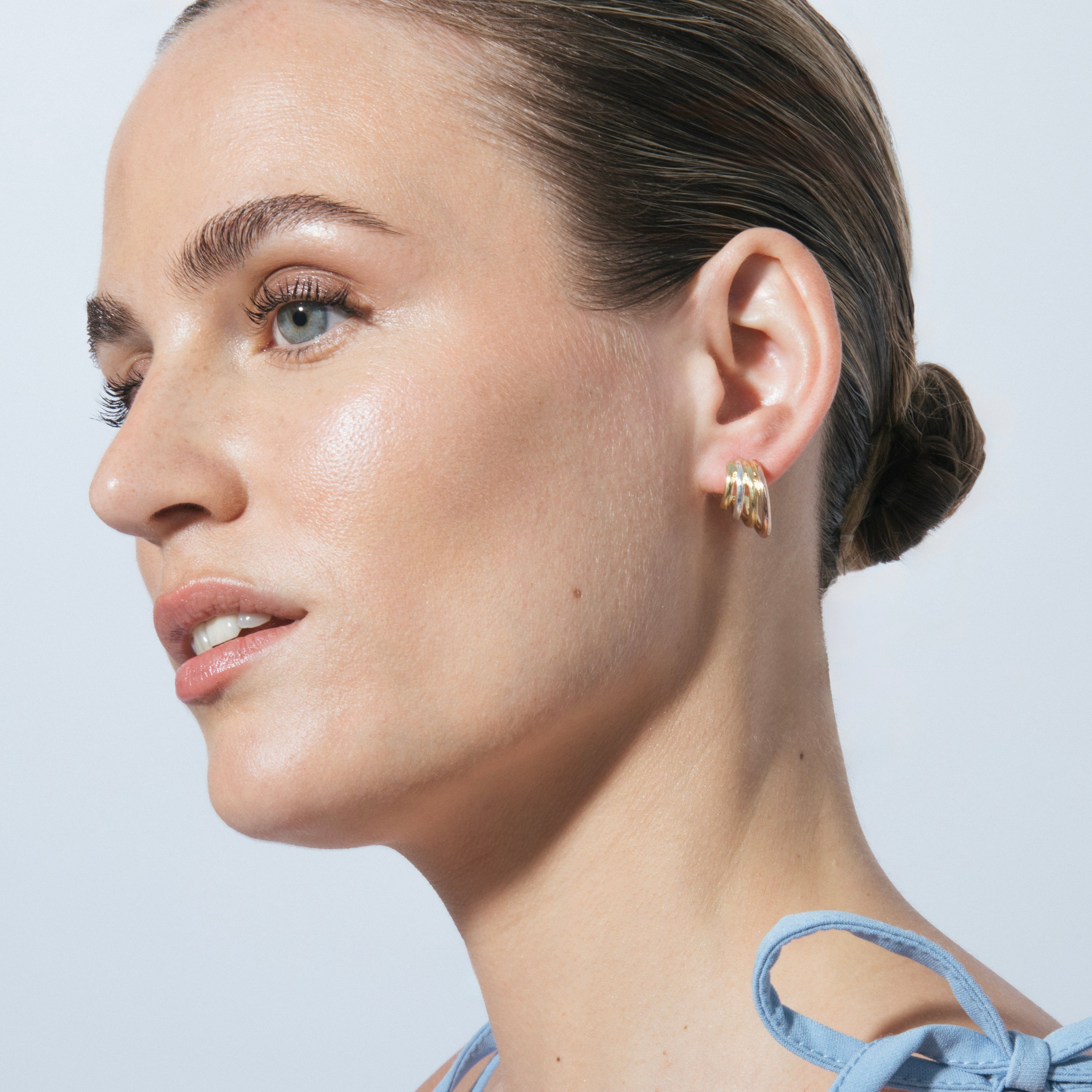 Pendientes acabado en oro amarillo 18k - Linley