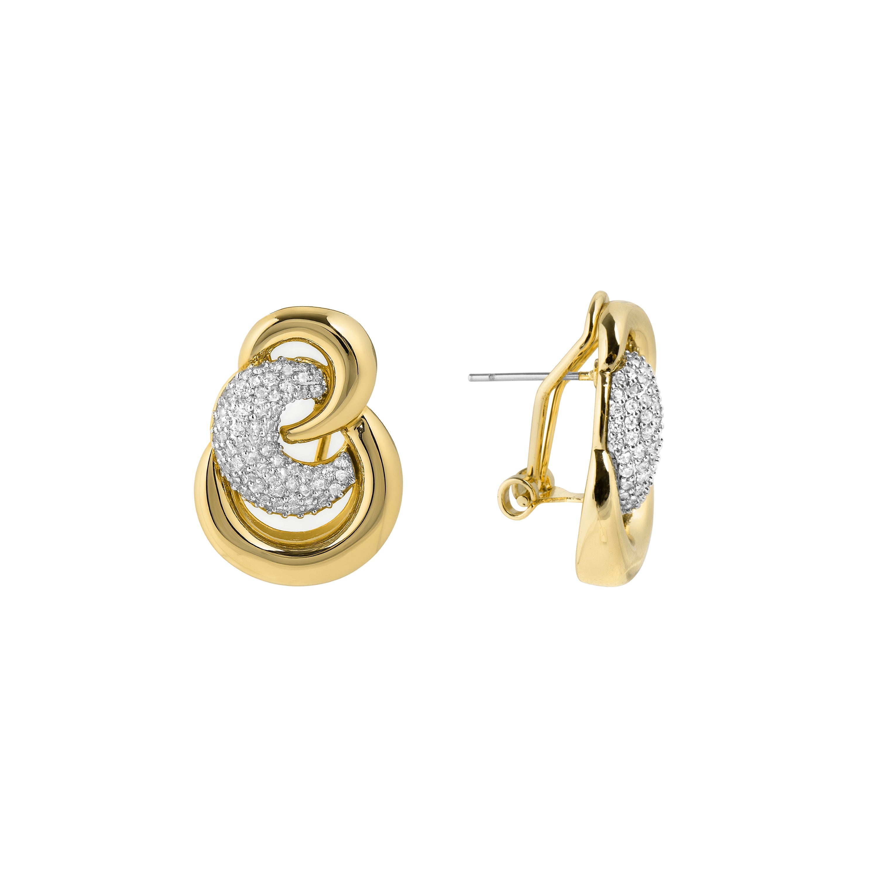 Brilliant Zircon Earrings, 18k Yellow Gold Plated - Rayali
