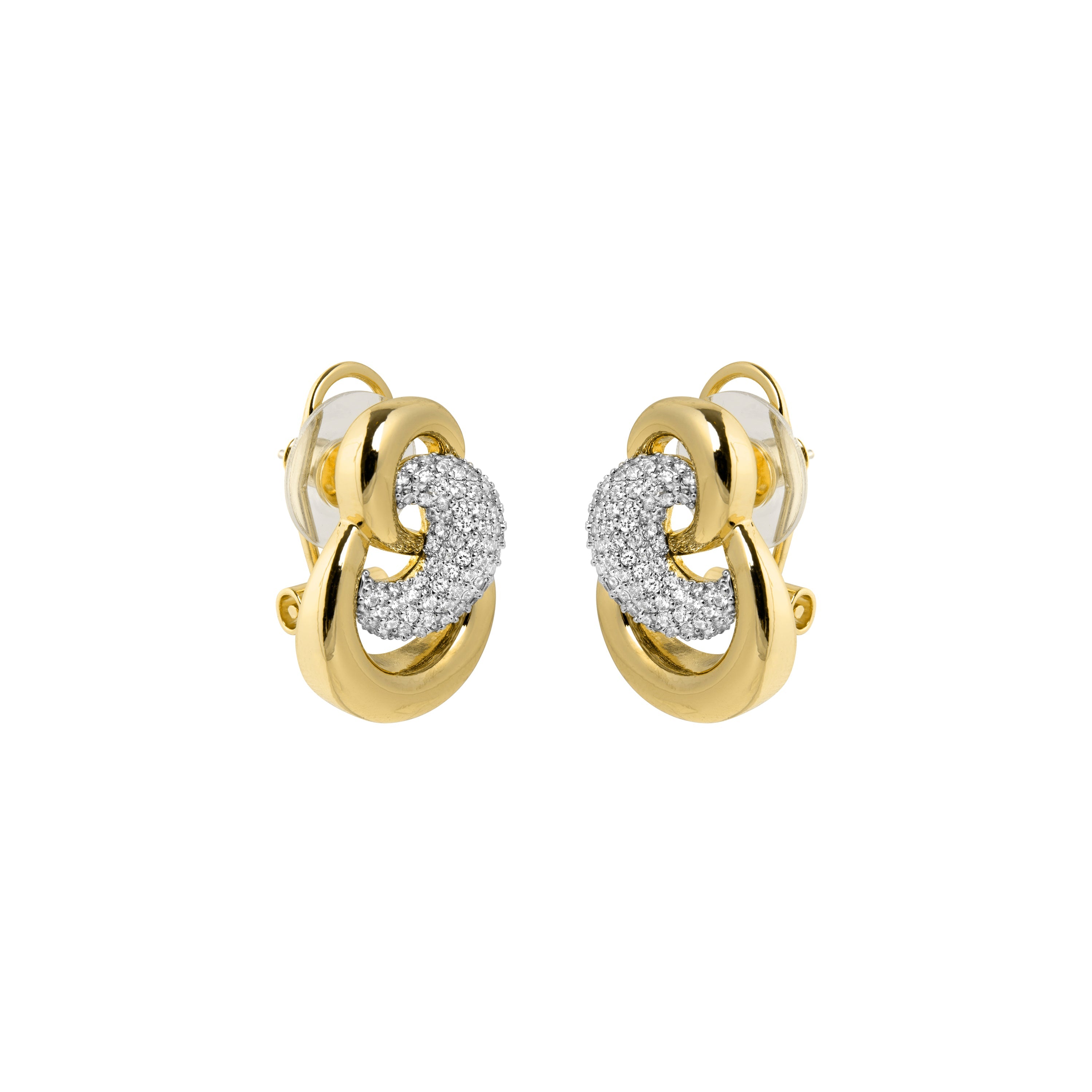 Brilliant Zircon Earrings, 18k Yellow Gold Plated - Rayali