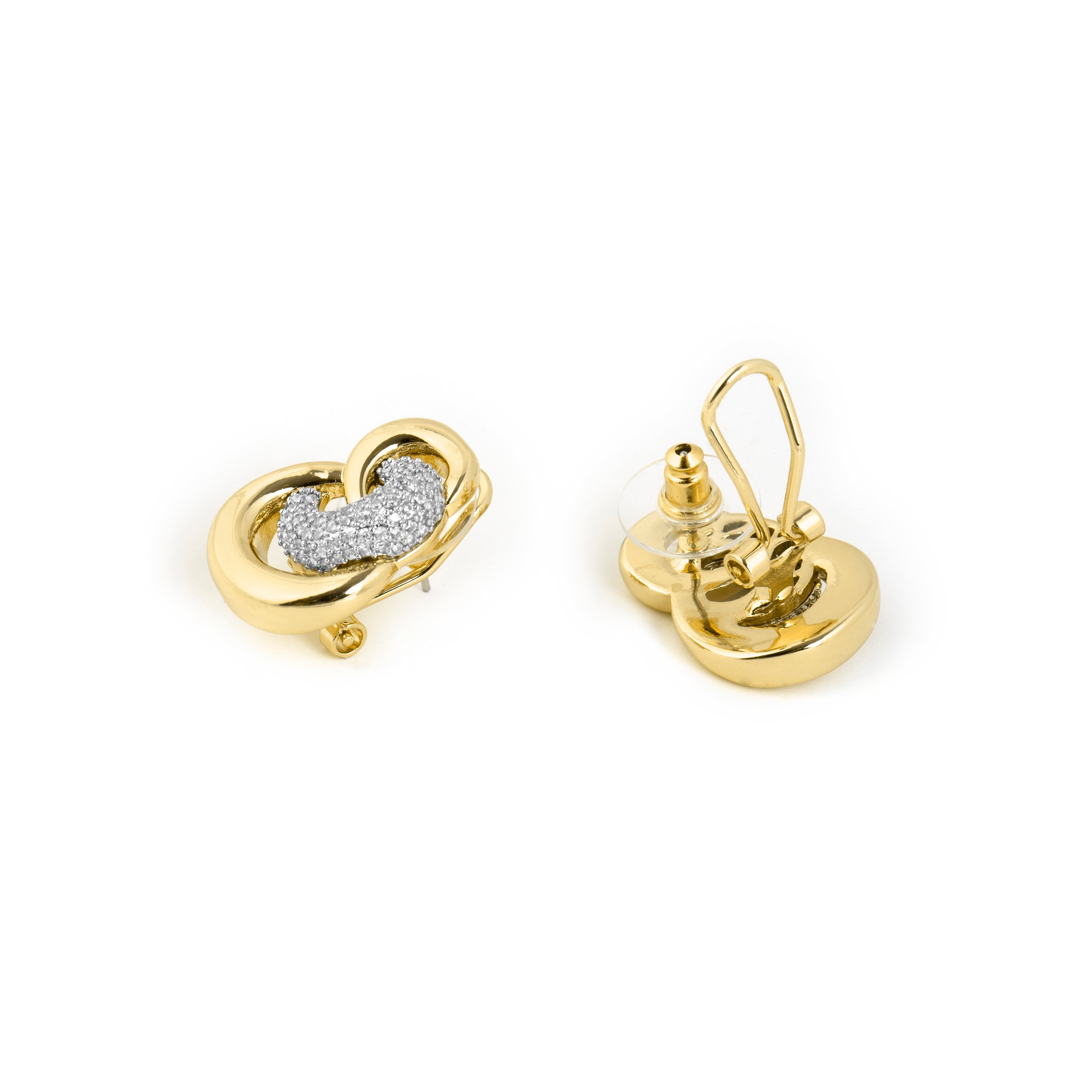 Brilliant Zircon Earrings, 18k Yellow Gold Plated - Rayali