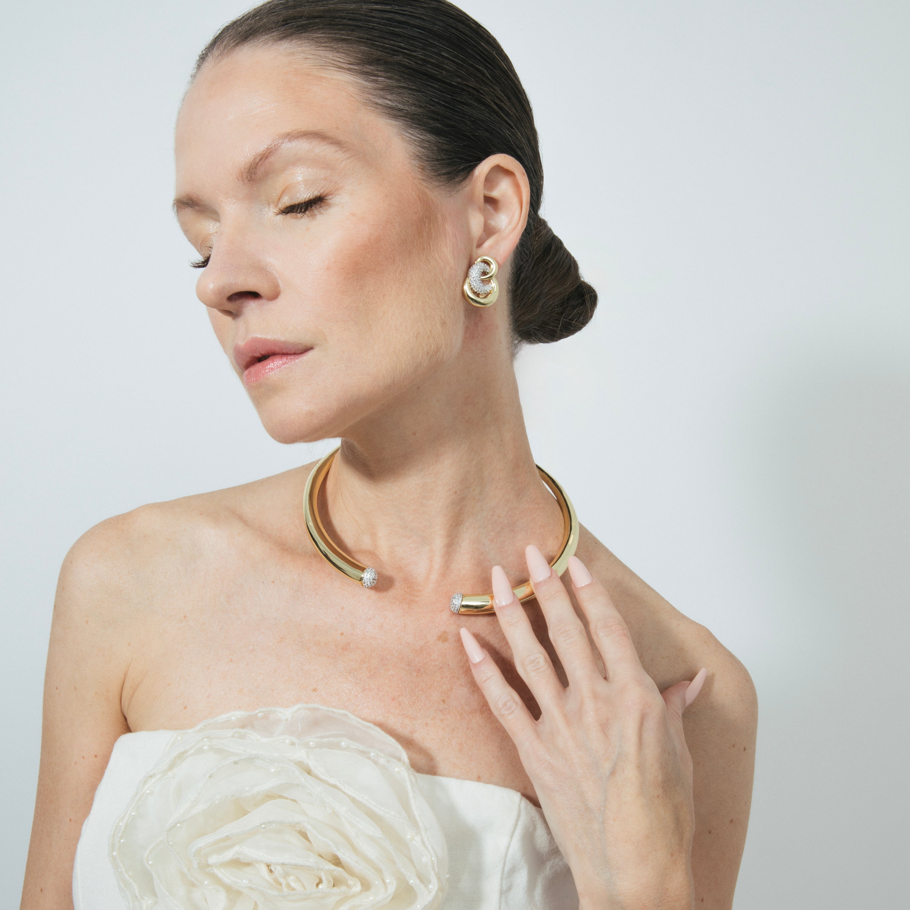 Brilliant Zircon Earrings, 18k Yellow Gold Plated - Rayali