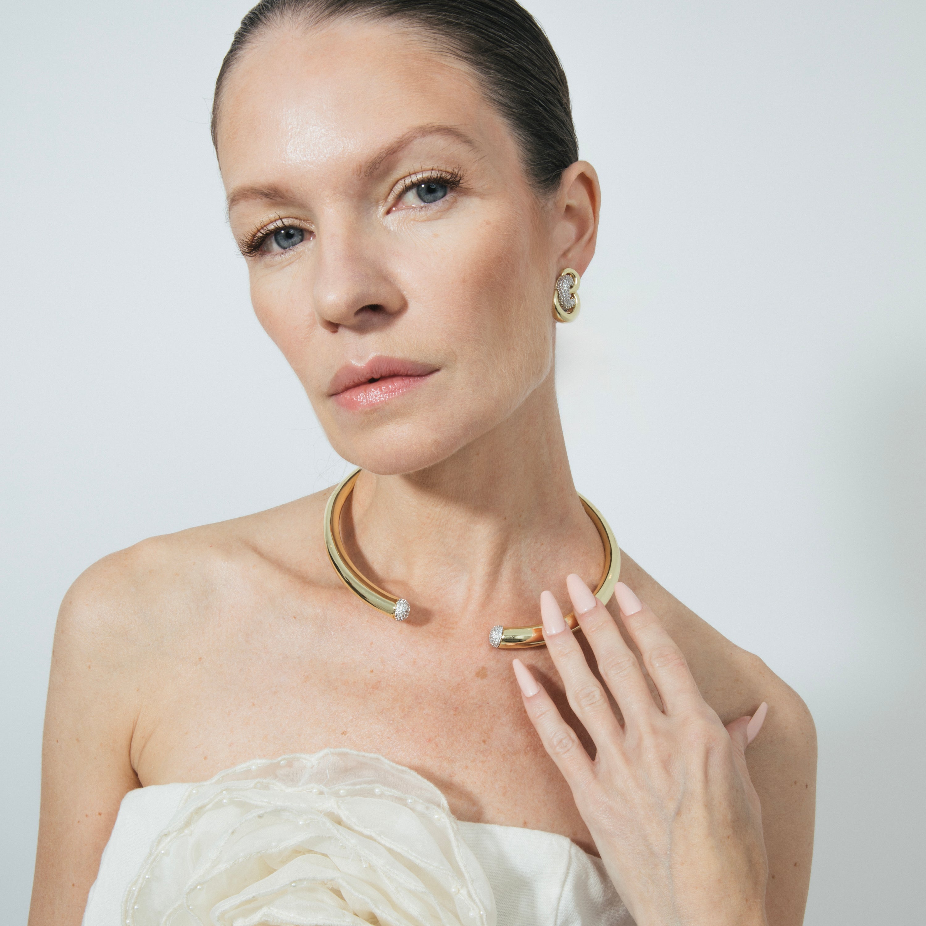 Brilliant Zircon Earrings, 18k Yellow Gold Plated - Rayali