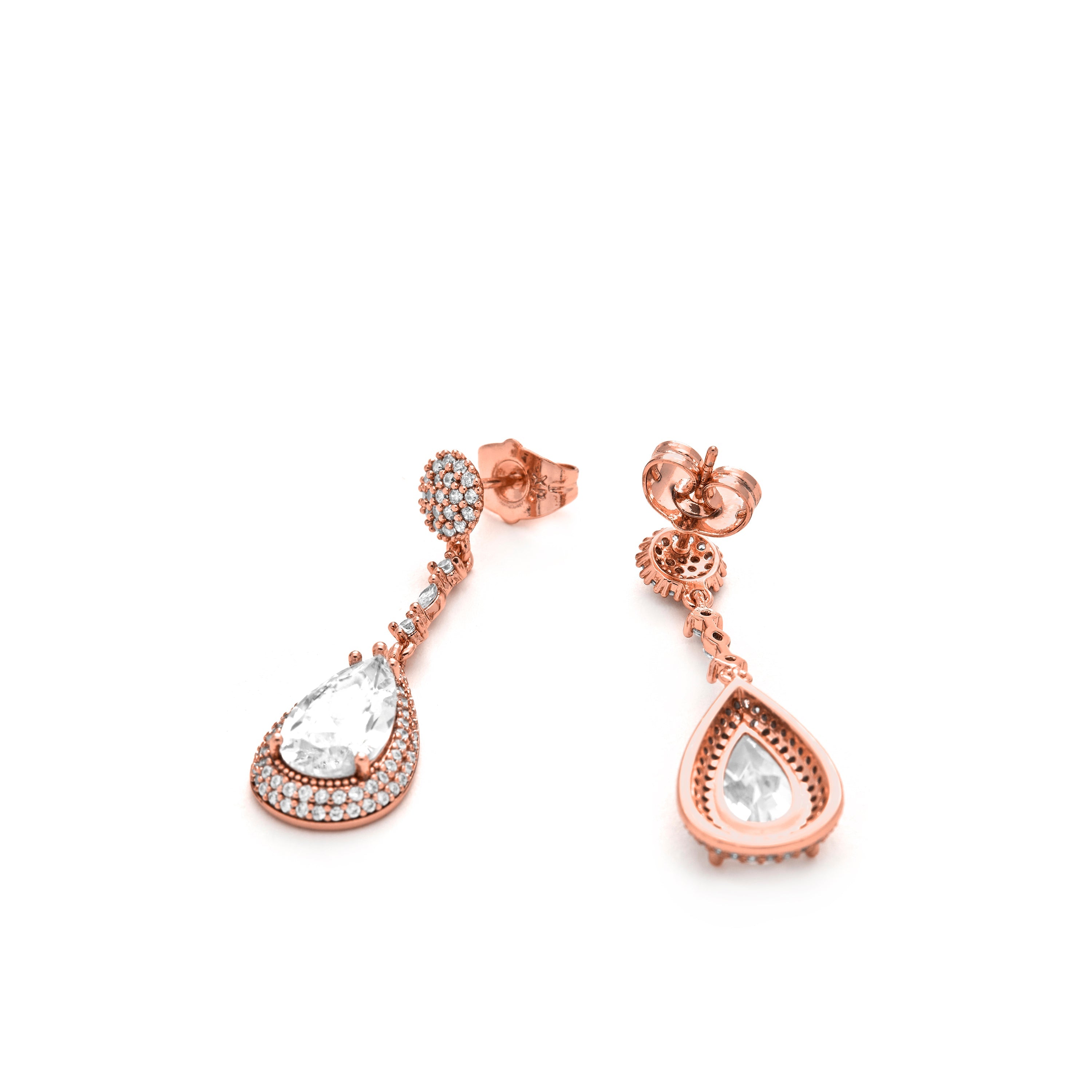 Brilliant Zircon Earrings, 18k Yellow Gold Plated - Myrmo