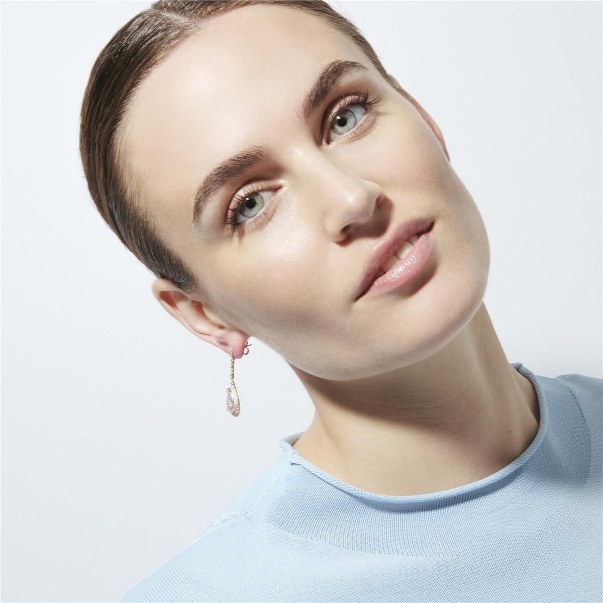 Brilliant Zircon Earrings, 18k Yellow Gold Plated - Myrmo
