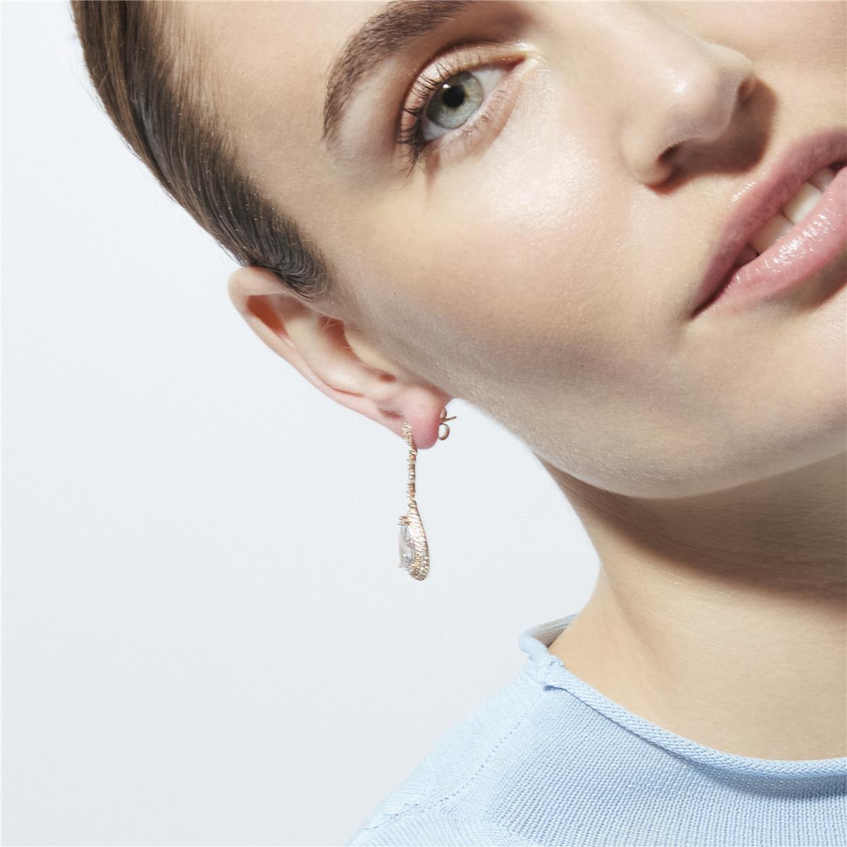 Brilliant Zircon Earrings, 18k Yellow Gold Plated - Myrmo