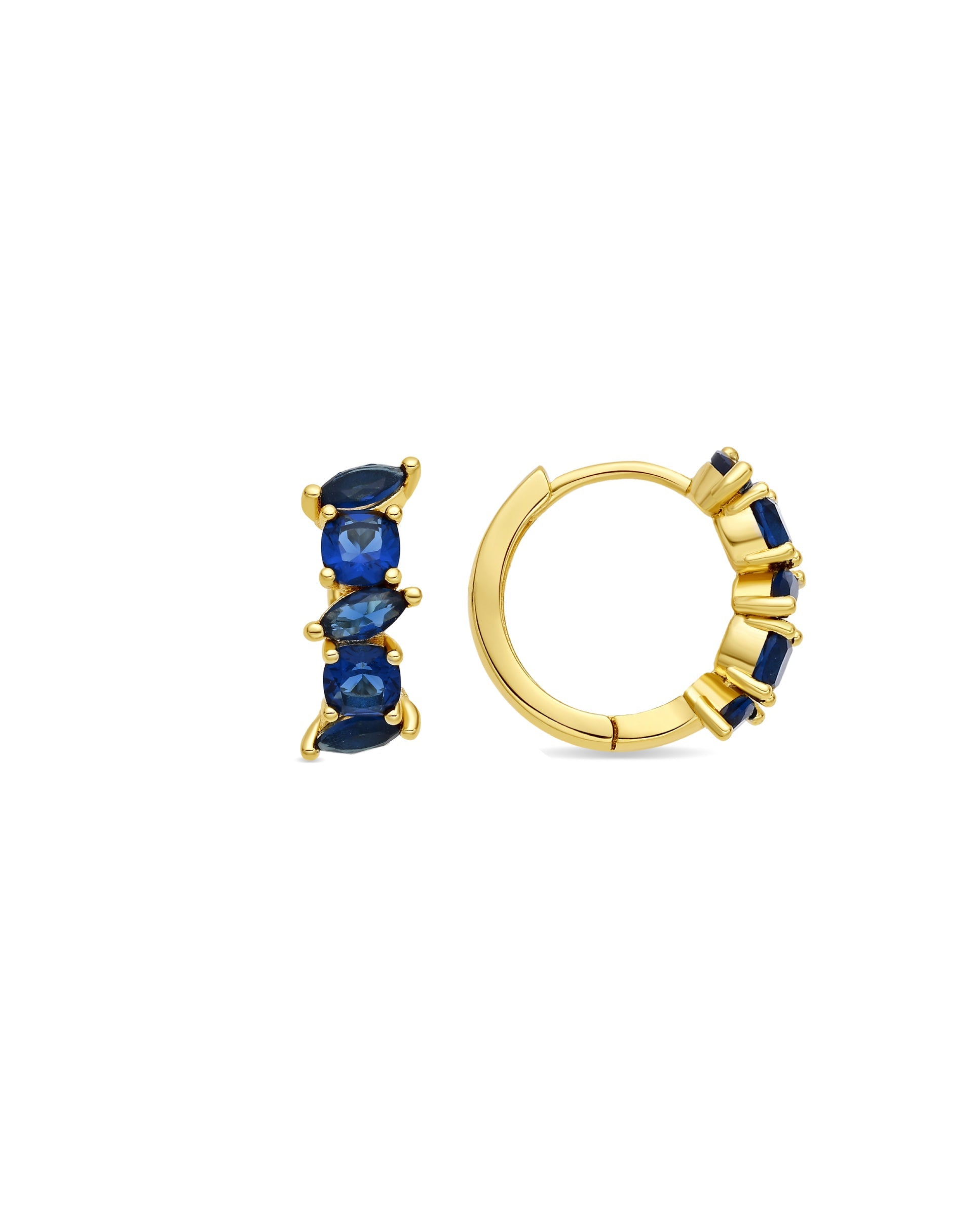 Pendientes de Circonita Zafiro acabado en oro amarillo de 18k - Arose