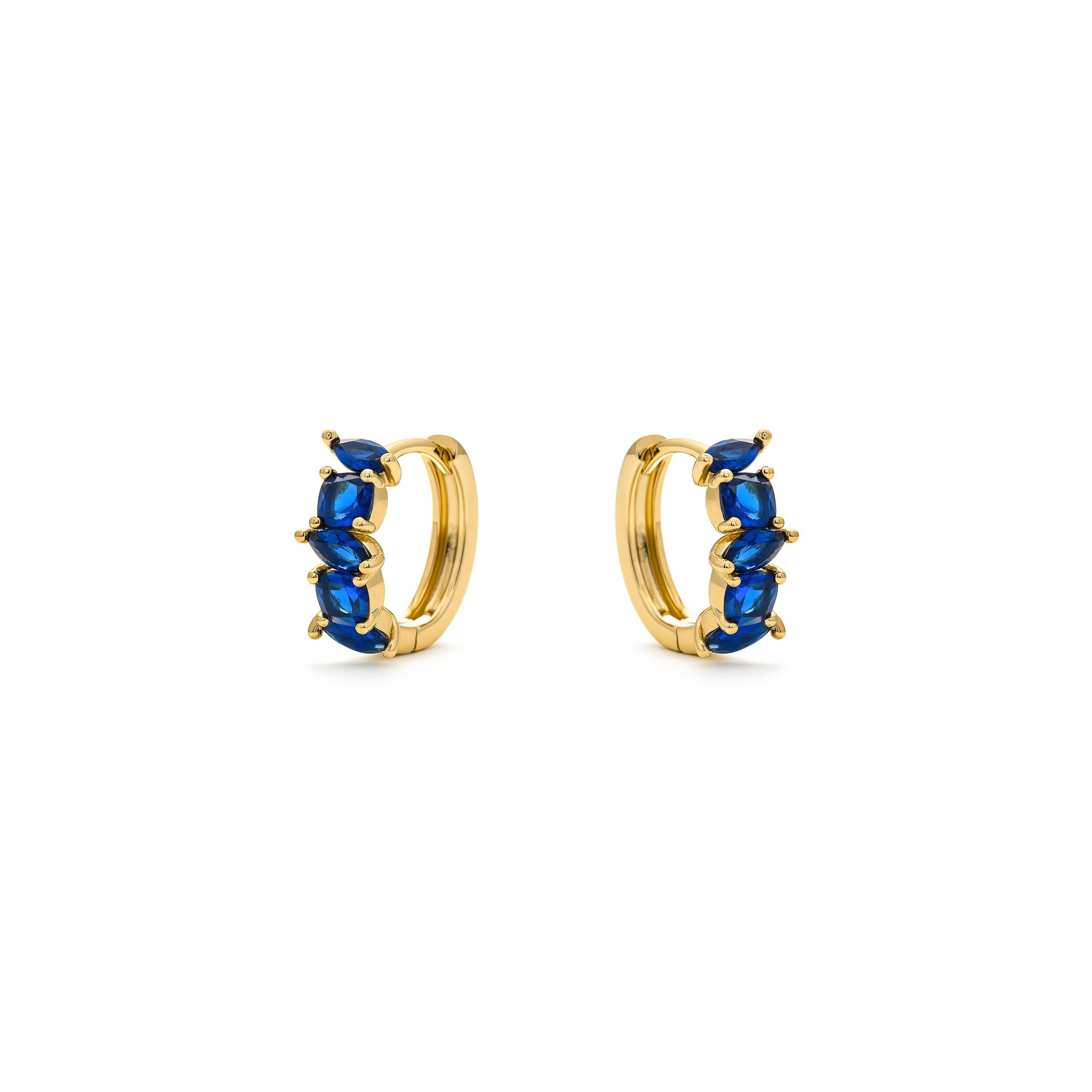 Pendientes de Circonita Zafiro acabado en oro amarillo de 18k - Arose