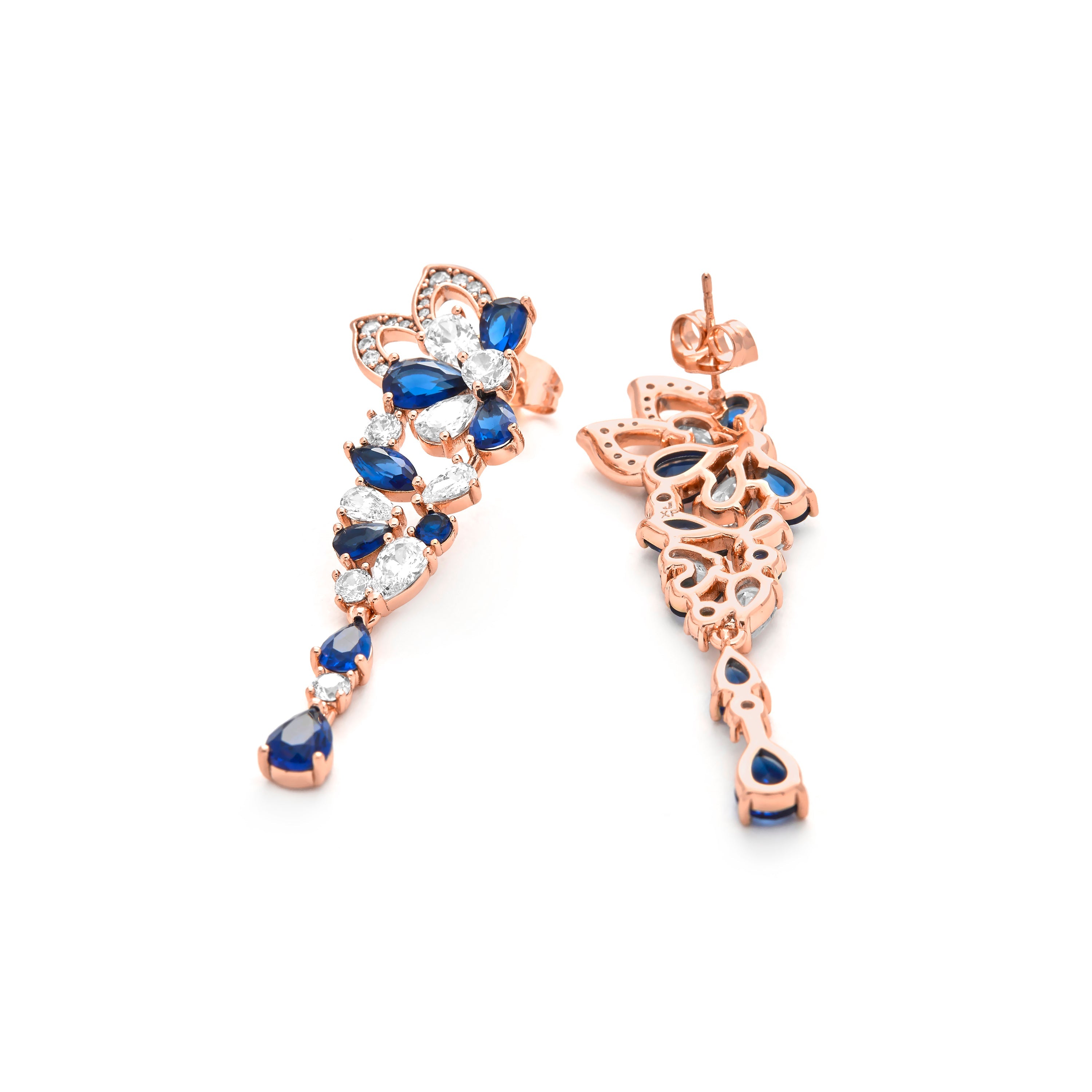 Pendientes de Circonita Zafiro acabado en oro amarillo de 18k - Uliso