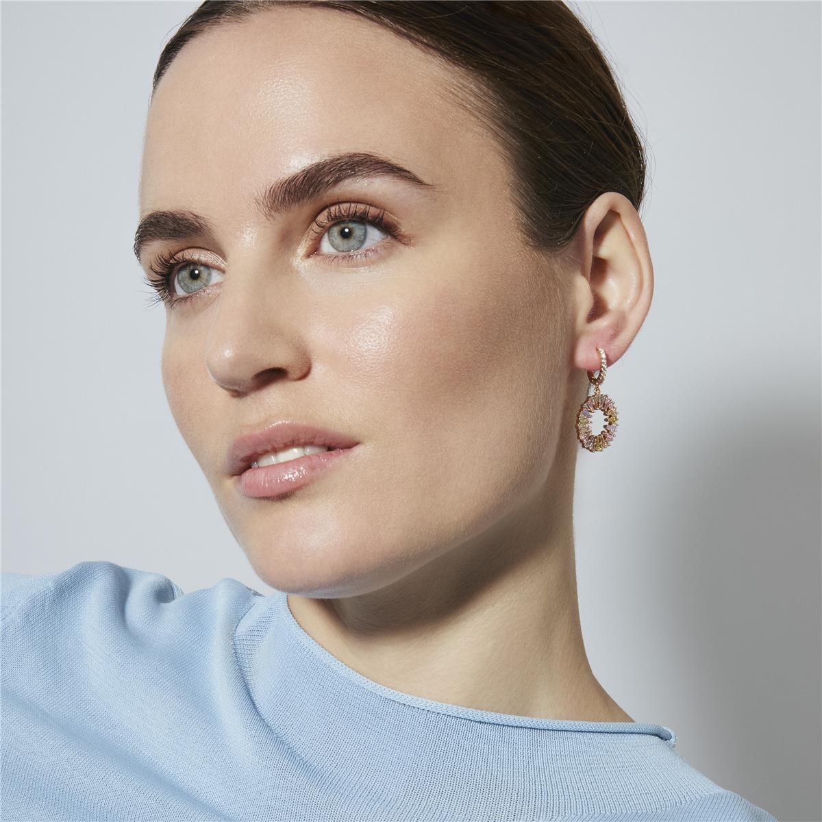 Multi-color Zirconia Earrings, 18k yellow gold plated - Raidow