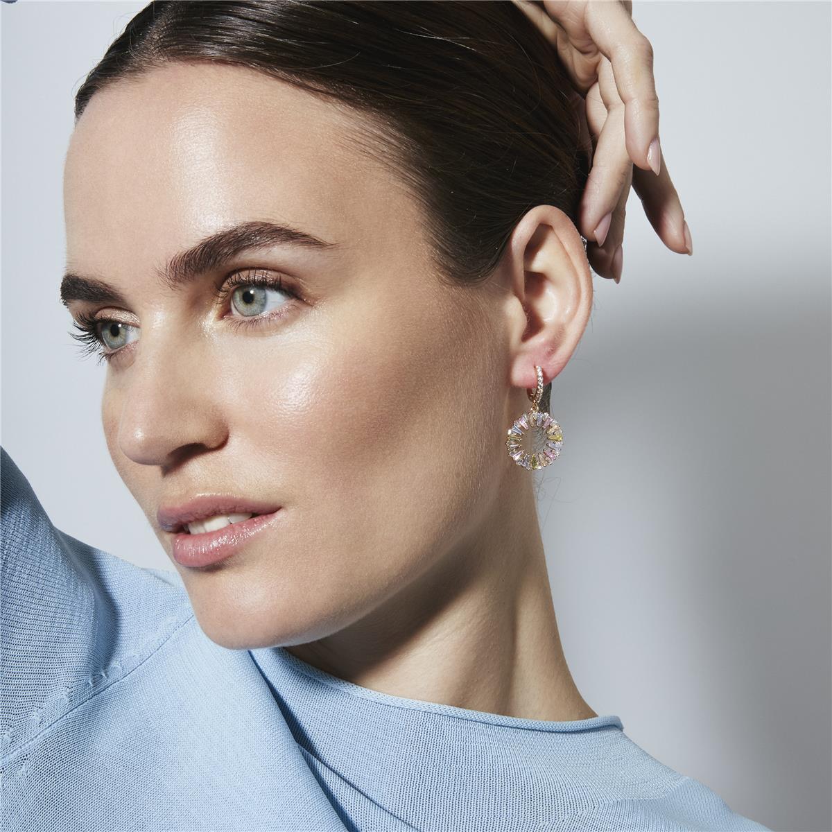 Multi-color Zirconia Earrings, 18k yellow gold plated - Raidow