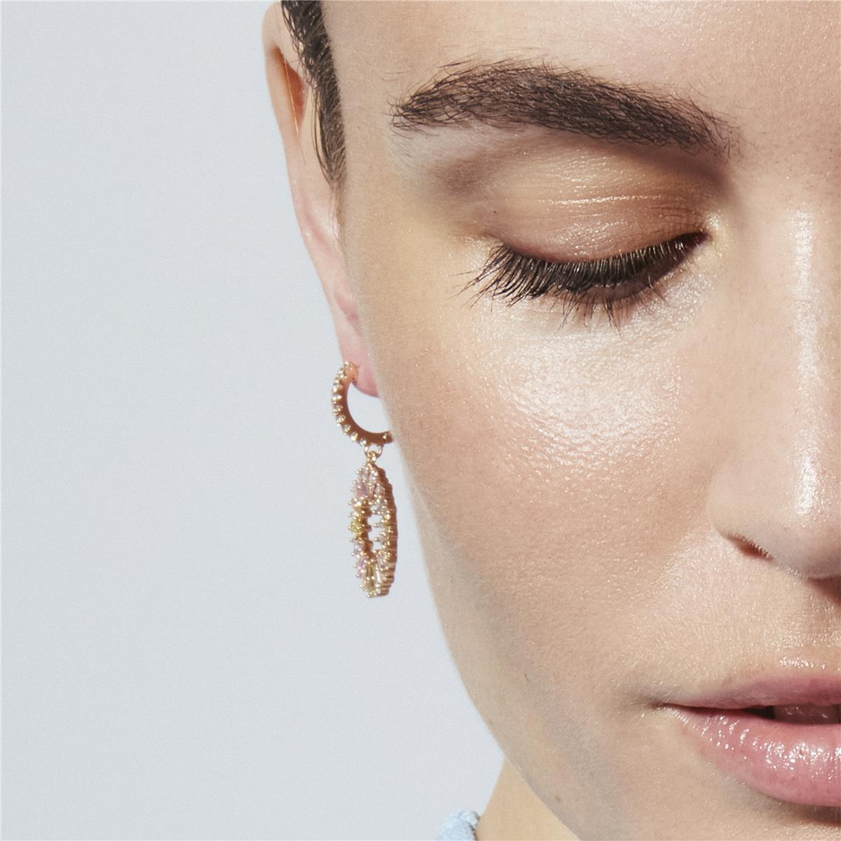 Multi-color Zirconia Earrings, 18k yellow gold plated - Raidow