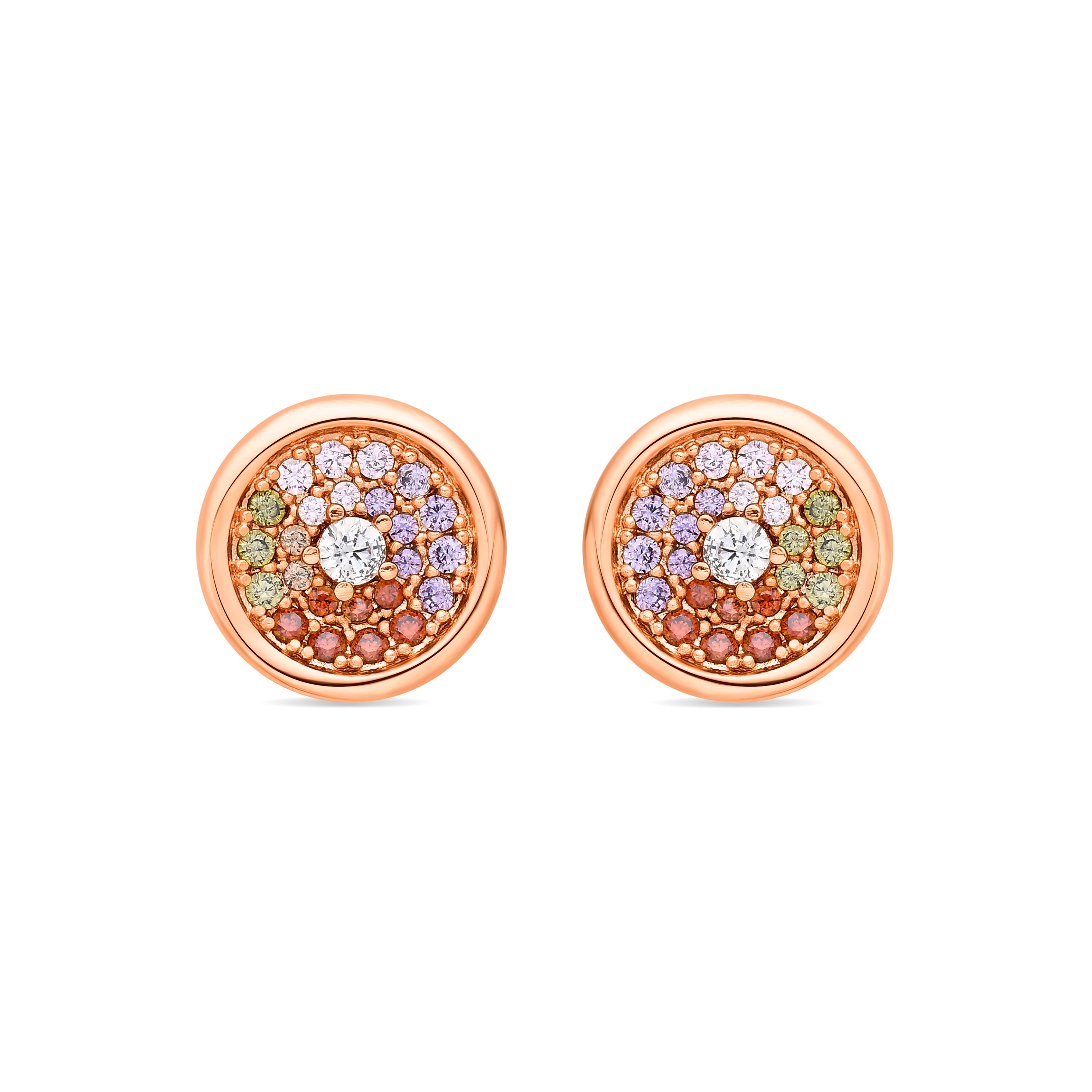 Multicolor Zirconia Earrings in 18k Yellow Gold - Yawer