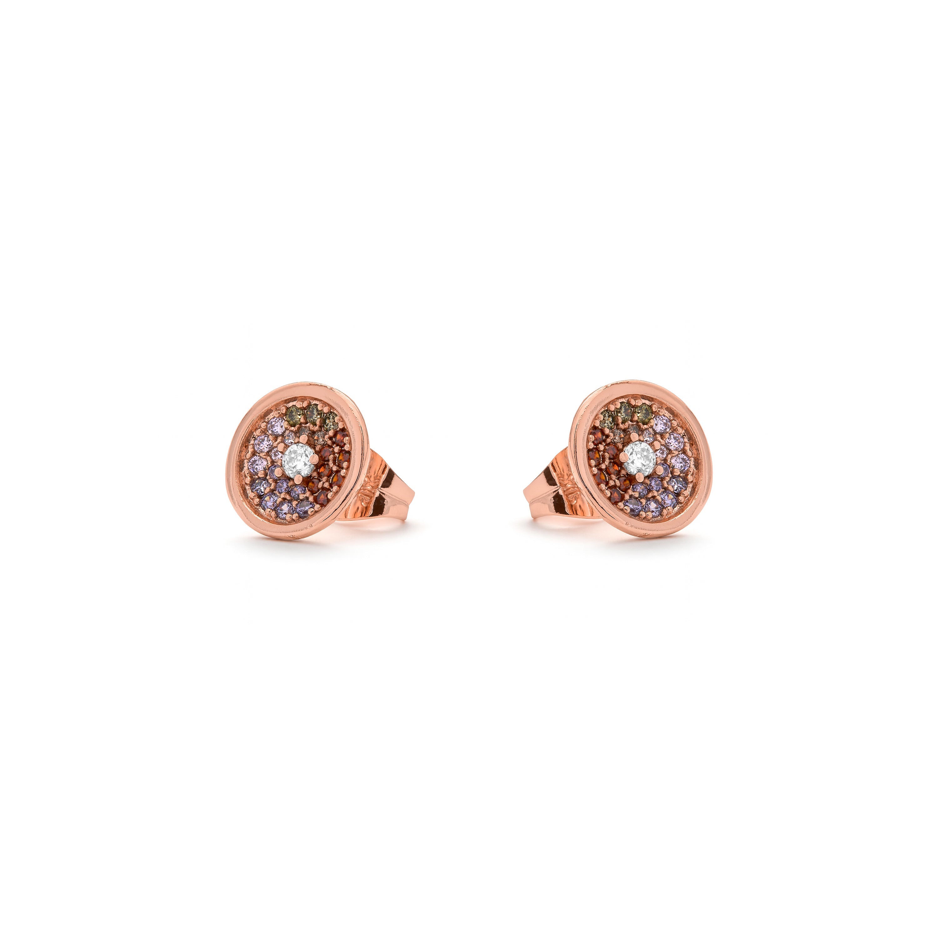 Multicolor Zirconia Earrings in 18k Yellow Gold - Yawer