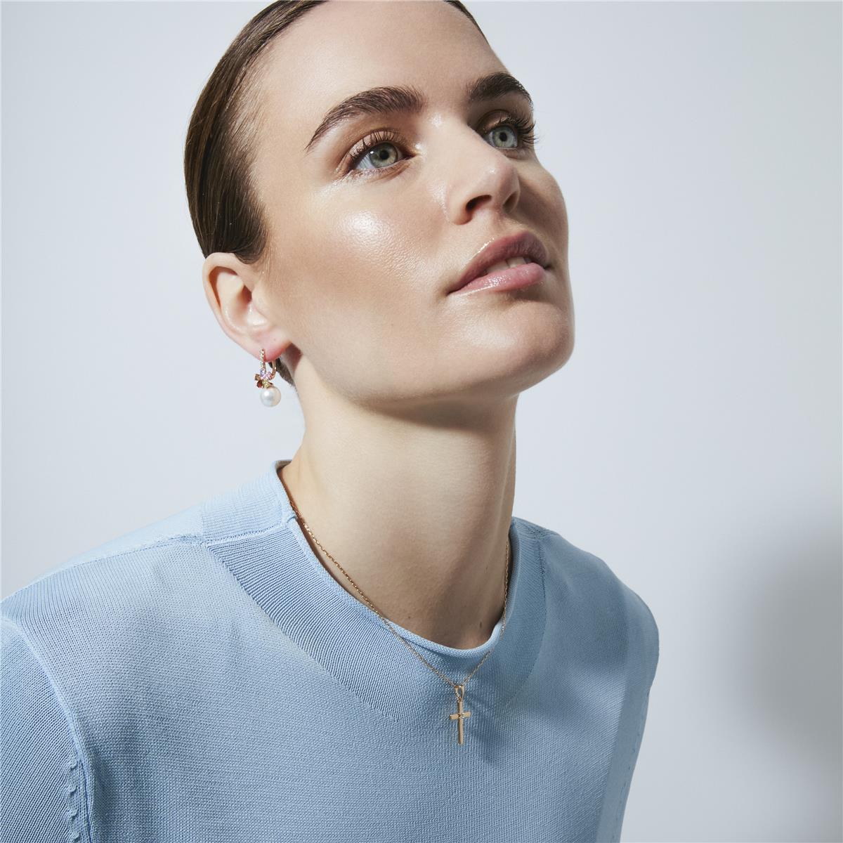 Multicolor Zirconia Earrings with 18k Yellow Gold Finish - Vaza