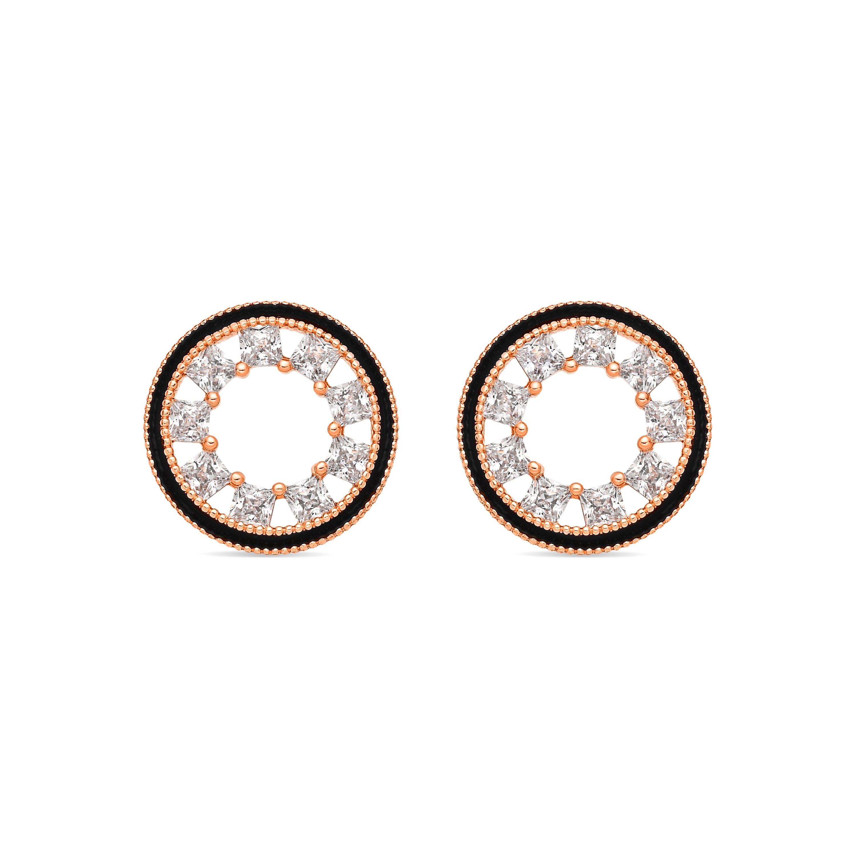 Brilliant Zircon Earrings, 18k Yellow Gold Finish - Nuerik