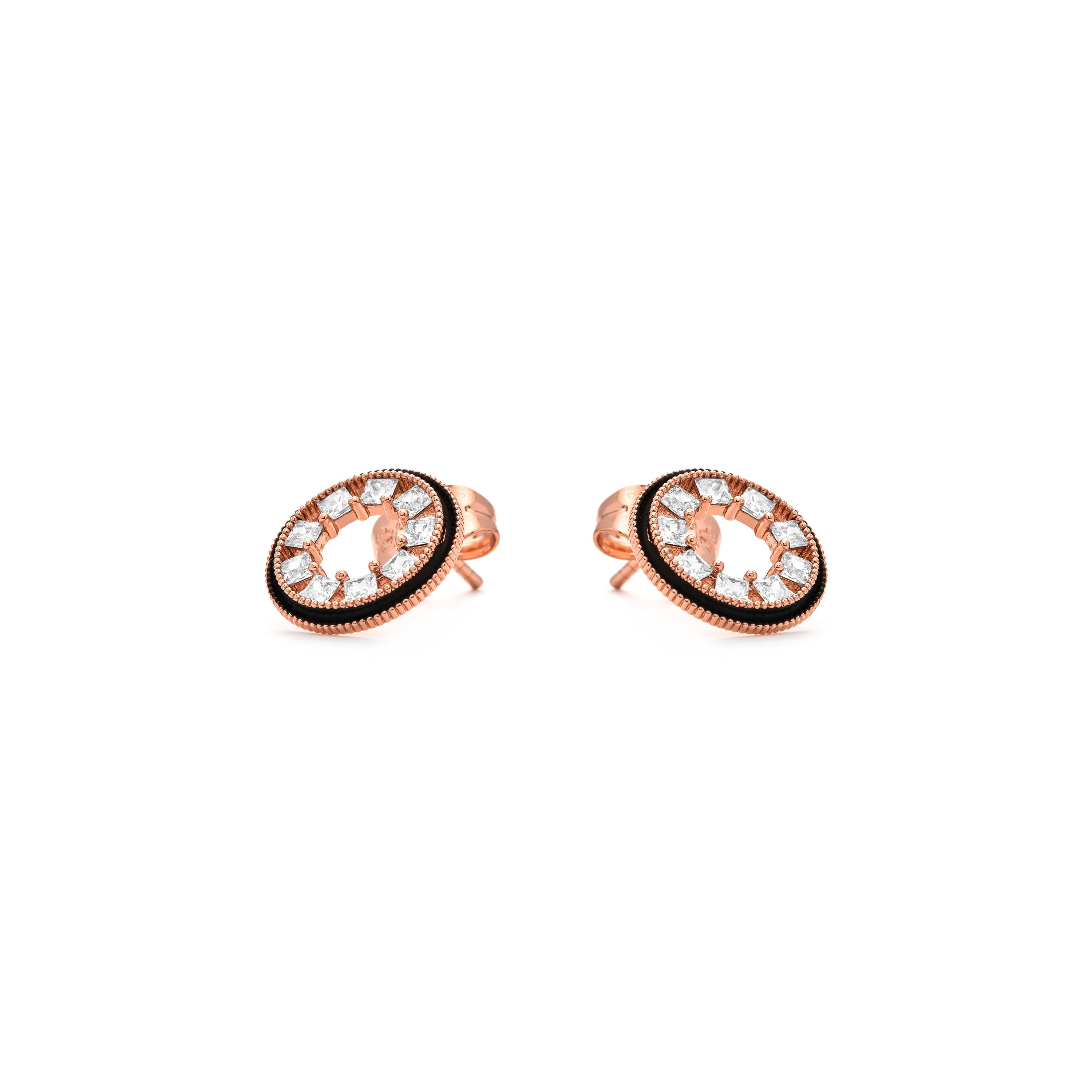 Brilliant Zircon Earrings, 18k Yellow Gold Finish - Nuerik