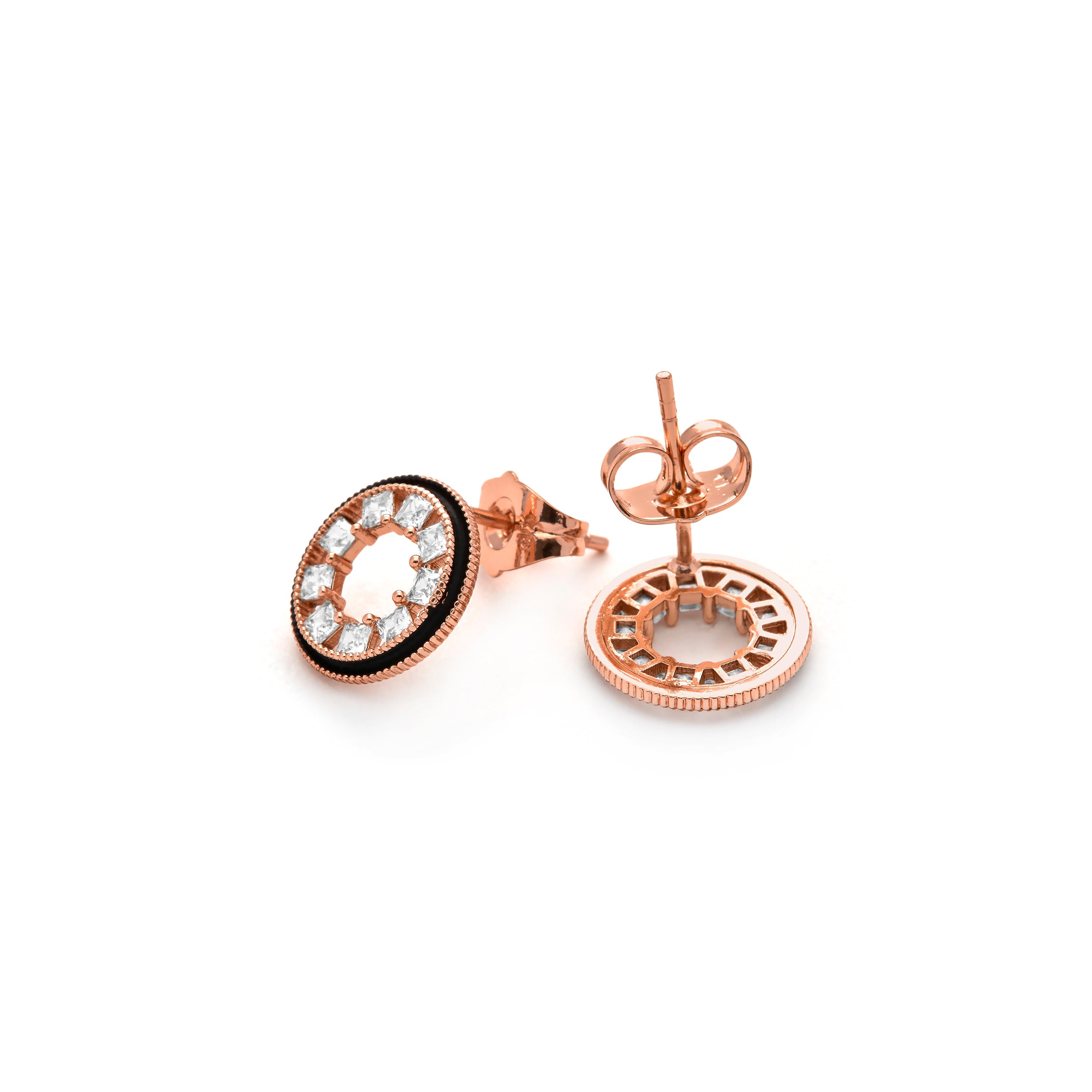 Brilliant Zircon Earrings, 18k Yellow Gold Finish - Nuerik