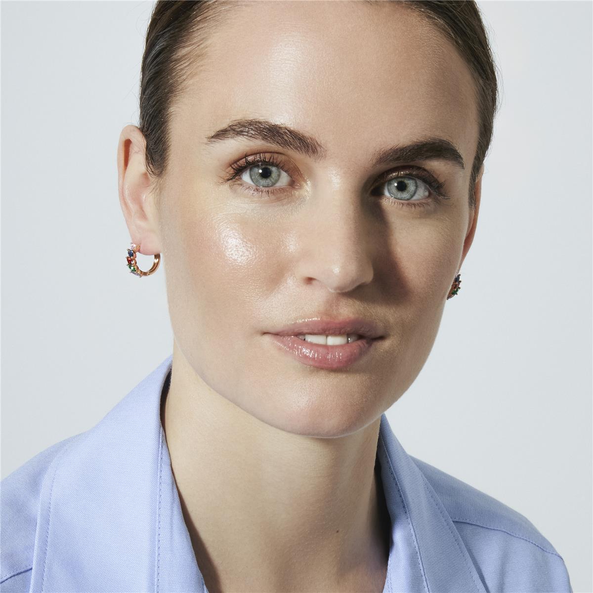 Multicolor Zirconia Earrings in 18k Yellow Gold Finish - Widas