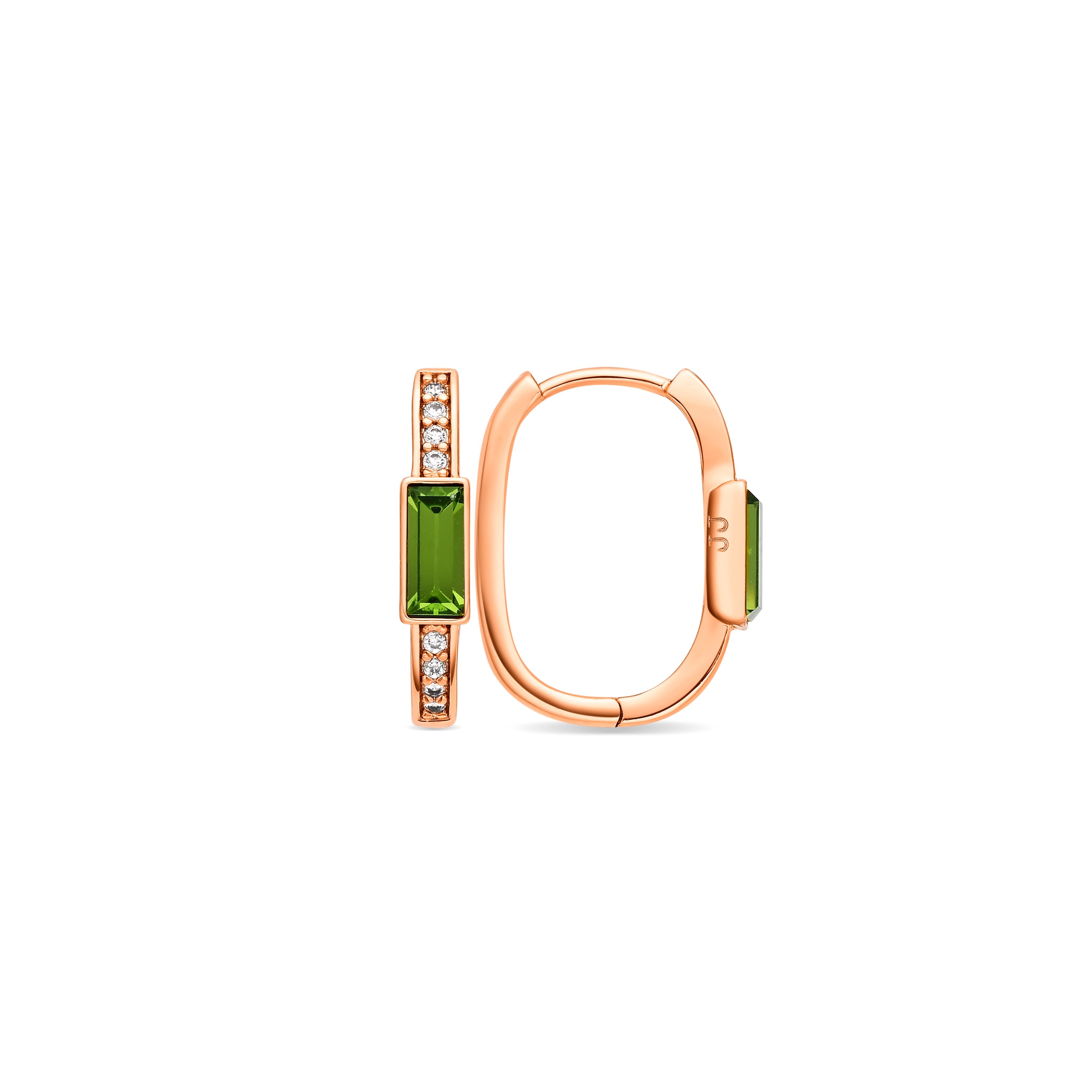 Peridot Zirconia Earrings in 18k Yellow Gold Finish - Rasbael