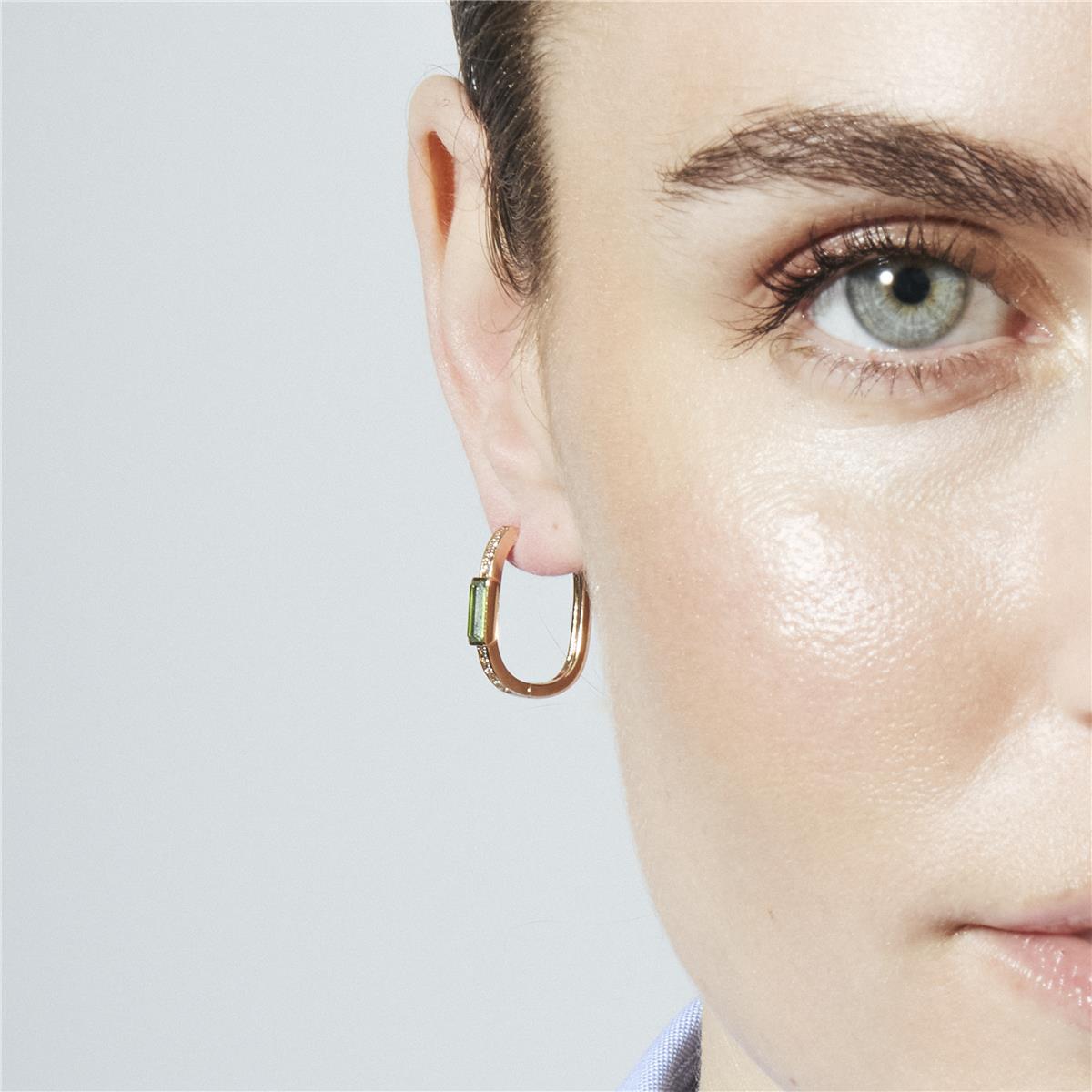 Peridot Zirconia Earrings in 18k Yellow Gold Finish - Rasbael